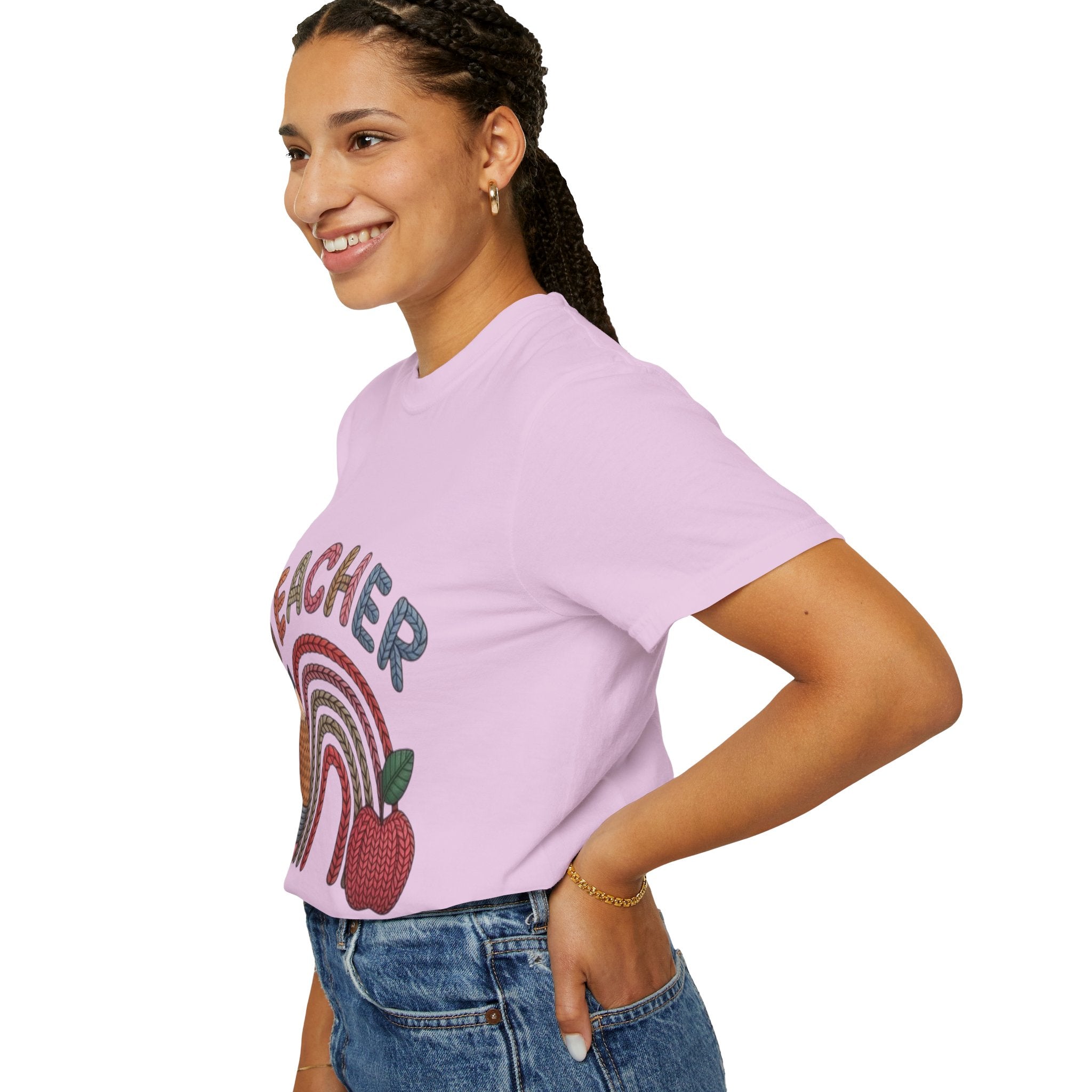 Teacher Rainbow Pencil & Apple T-Shirt — Back-to-School Gift for Educators