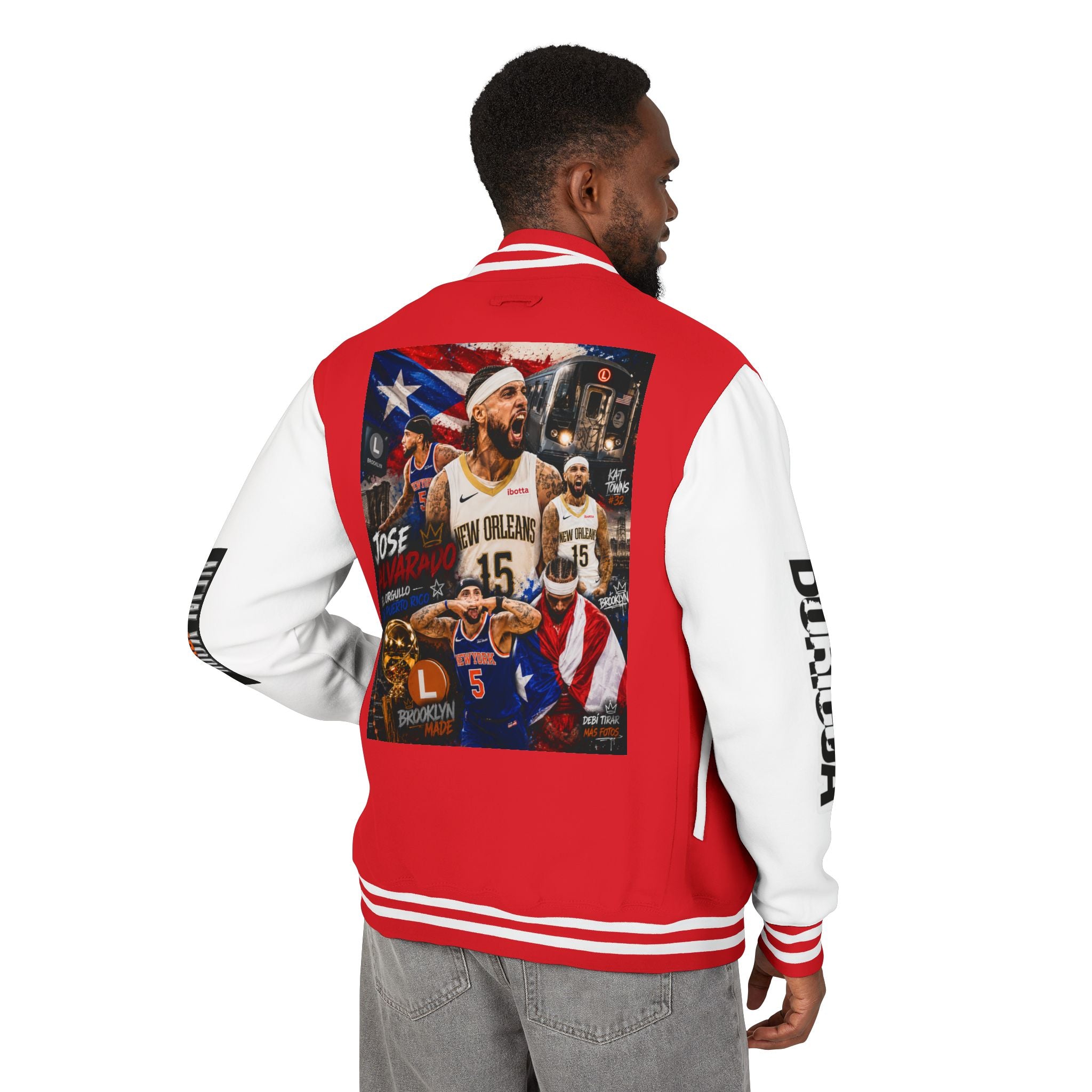Basketball-Inspired Letterman Jacket — Men's Retro Varsity Sports Jacket Jose AlvarTribute Varsity Jacket