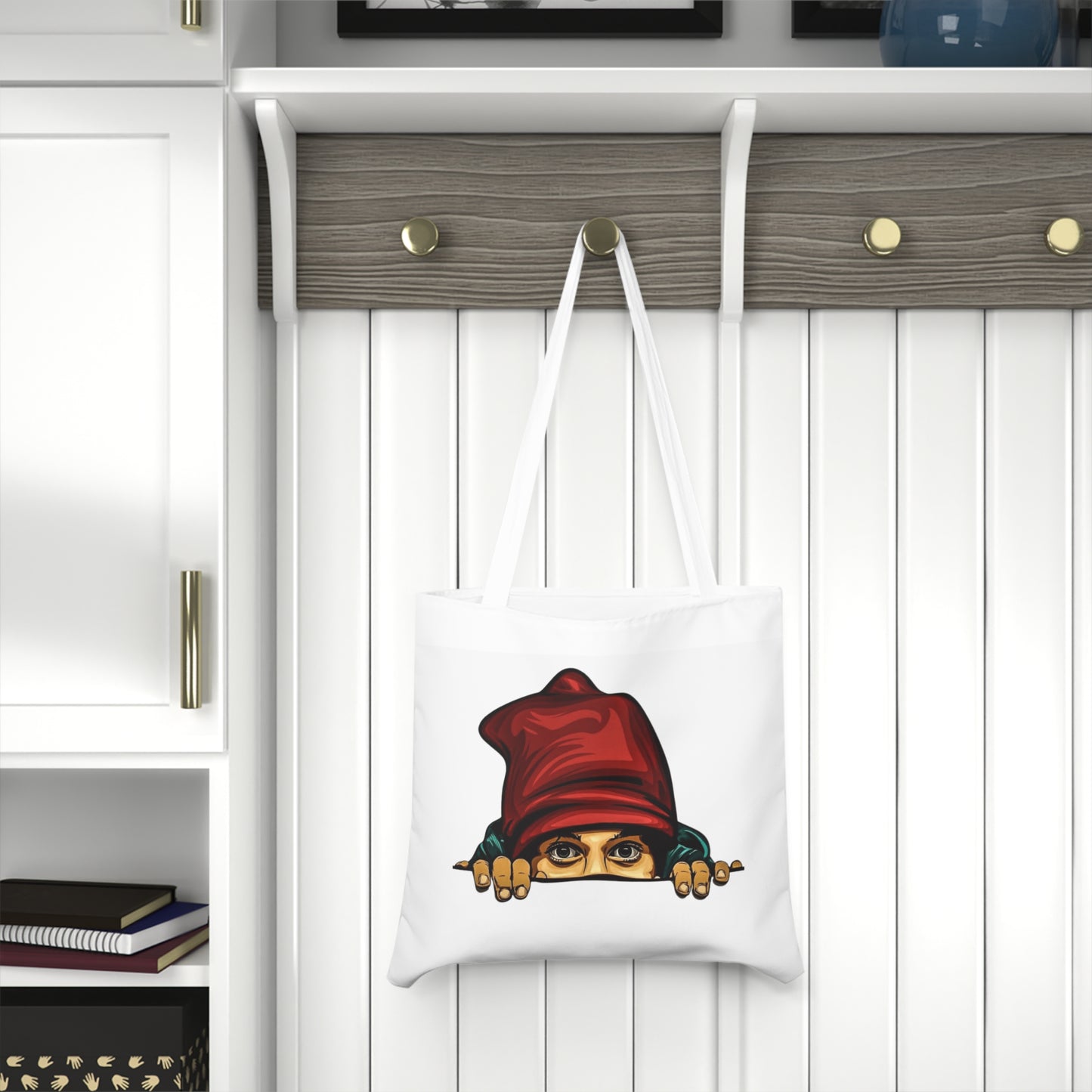 Cool Cartoon Shoulder Tote Bag with Peek-a-Boo Design, Ideal for Everyday Use, Shopping, Beach Trips, Gift Ideas, Eco-Friendly
