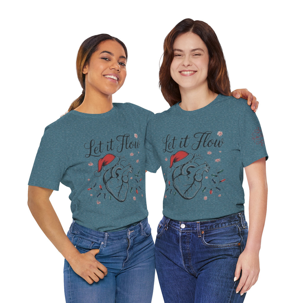Let It Flow Heart Tee  Christmas Anatomical Heart Shirt