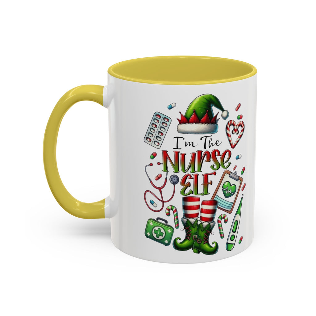 Nurse Elf Coffee Mug — Christmas Medical Holiday Gift (11oz & 15oz) Medical Christmas Mug