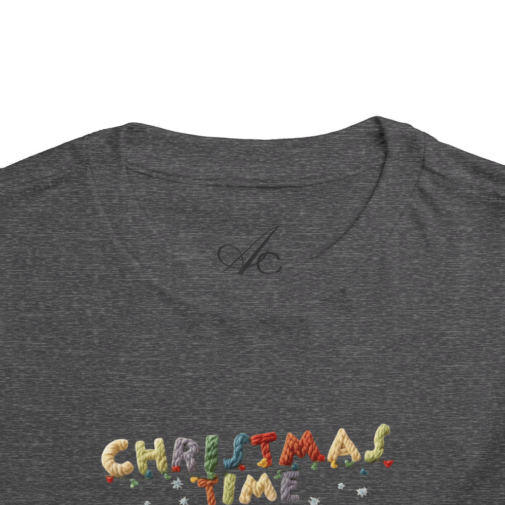 Christmas Time Toddler Tee  Cute Holiday Toy & Santa Print