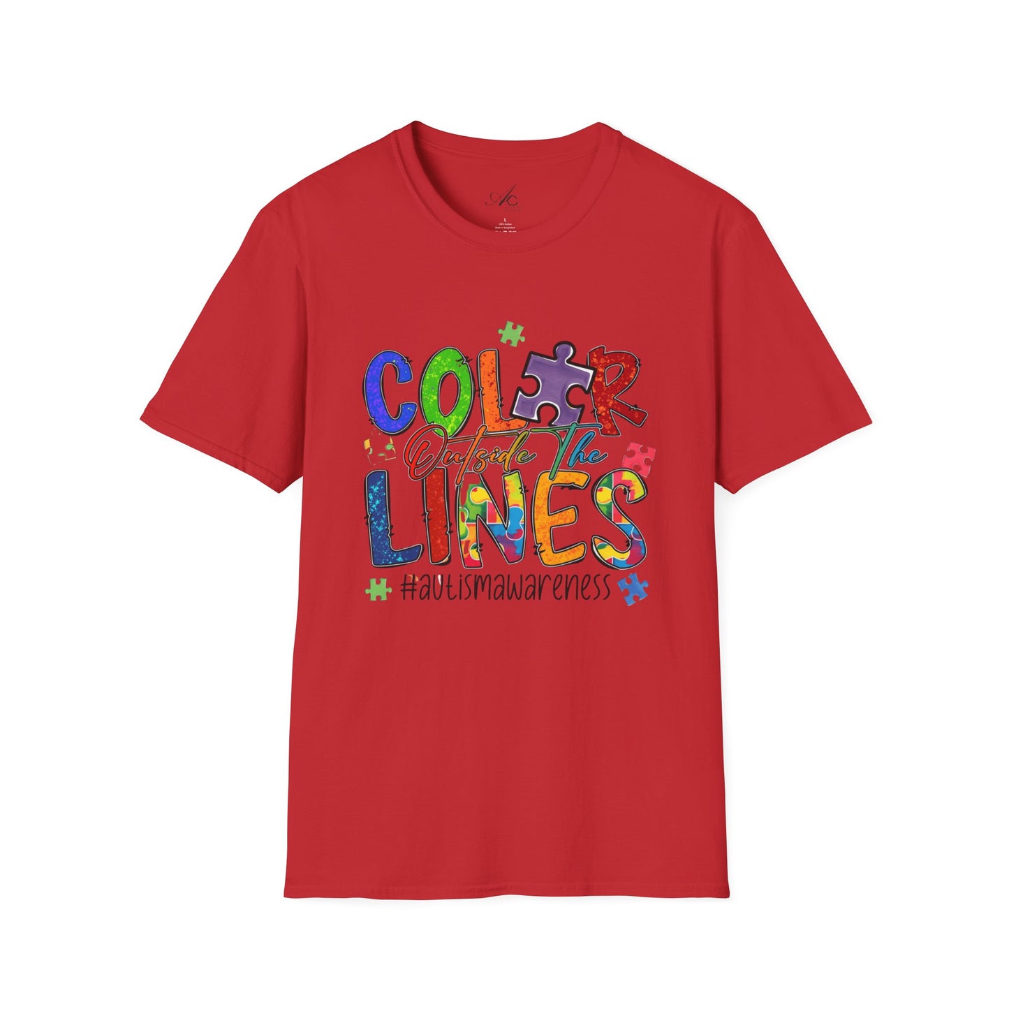 Color Outside the Lines Unisex T-Shirt for Autism Awareness