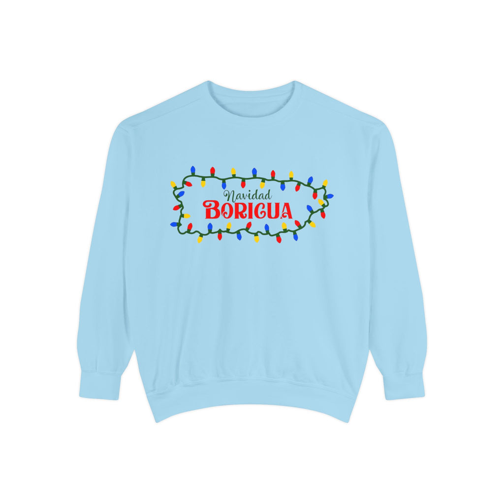 Navidad Boricua Sweatshirt — Puerto Rican Holiday Sweater with Christmas Lights