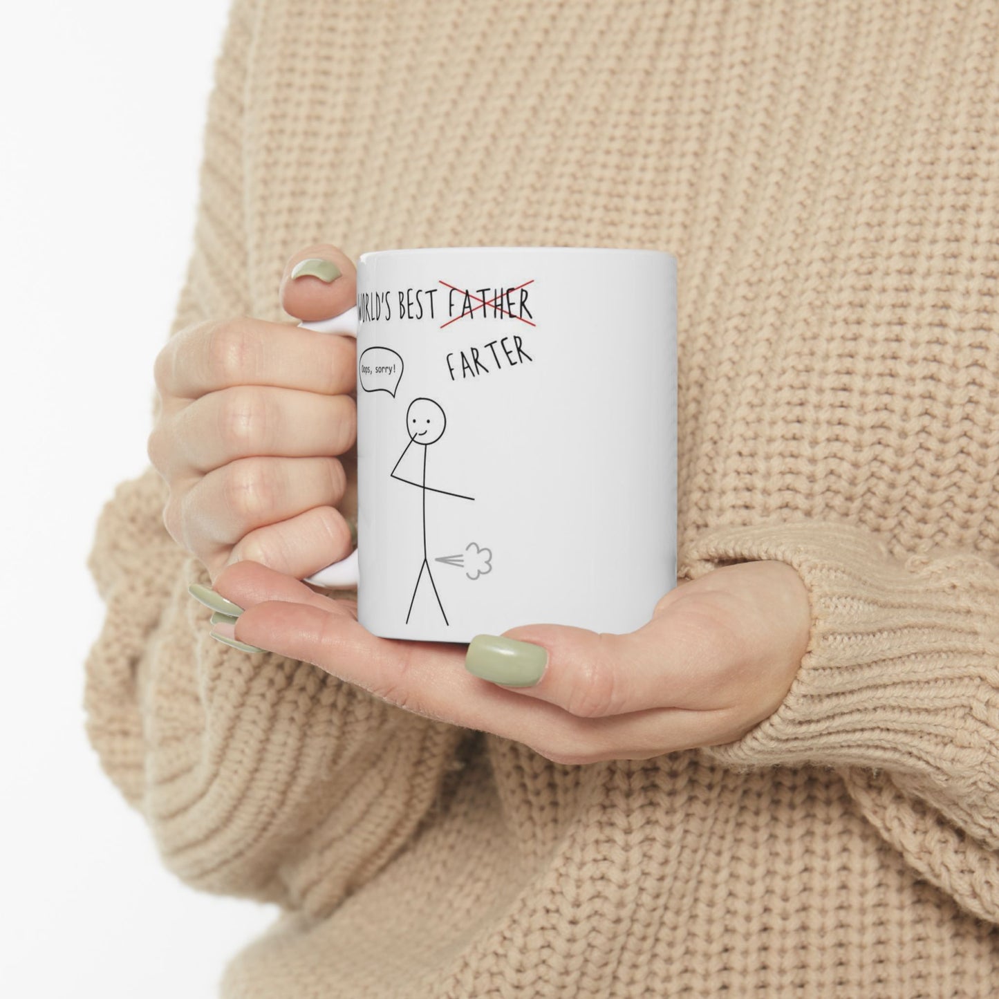 Funny Coffee Mug - Best Gift for Dad, Cute Ceramic Tumbler for Father's Day, Humorous Tea Cup, Birthday Gift for Him, Office Mug