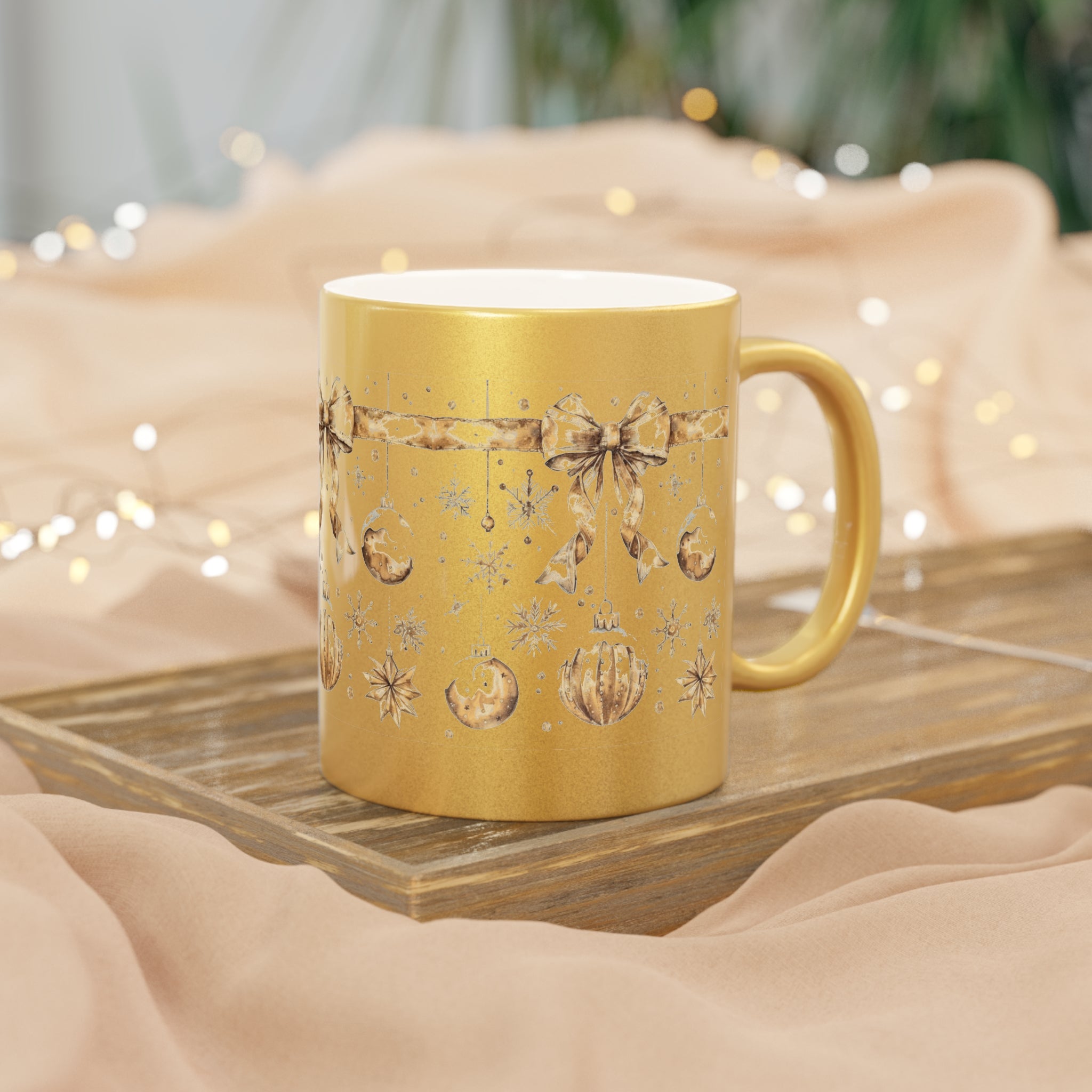 Elegant Holiday Metallic Mug for Coffee LovChristmas Mugs | Holiday Coffee Cups with Festive Quotes & Designsers