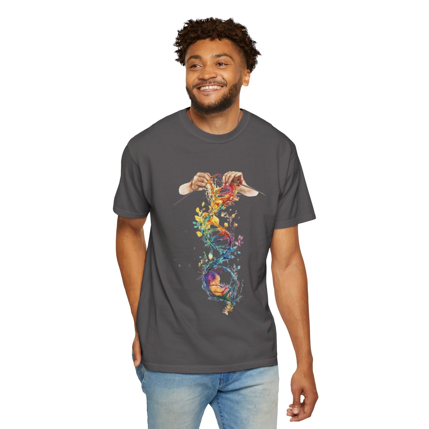👚 Soft. Stylish. Mom-approved. Order now and gift her something she'll actually wear! Colorful DNA Art Unisex T-shirt, Science Tee, Creative Garment, Gift for Scientists,