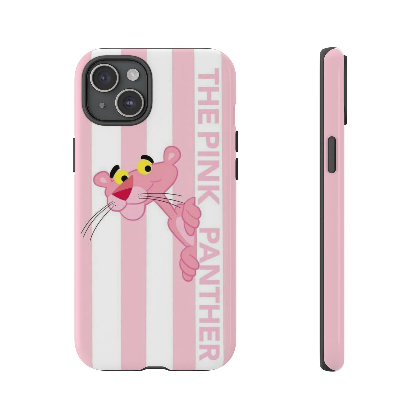Pink Panther Tough Case Retro Striped Phone Case with "The Pink Panther" Design
