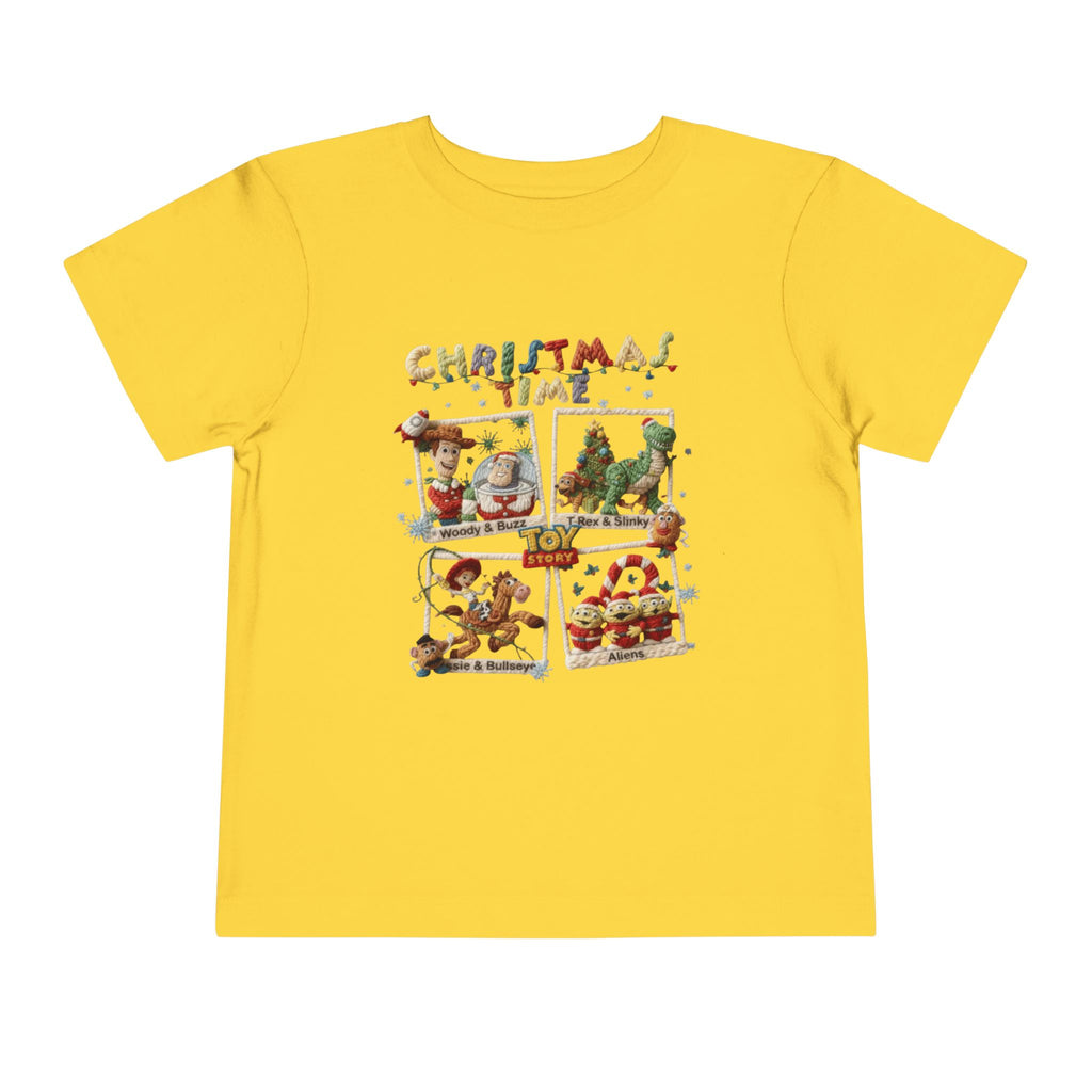Christmas Time Toddler Tee  Cute Holiday Toy & Santa Print