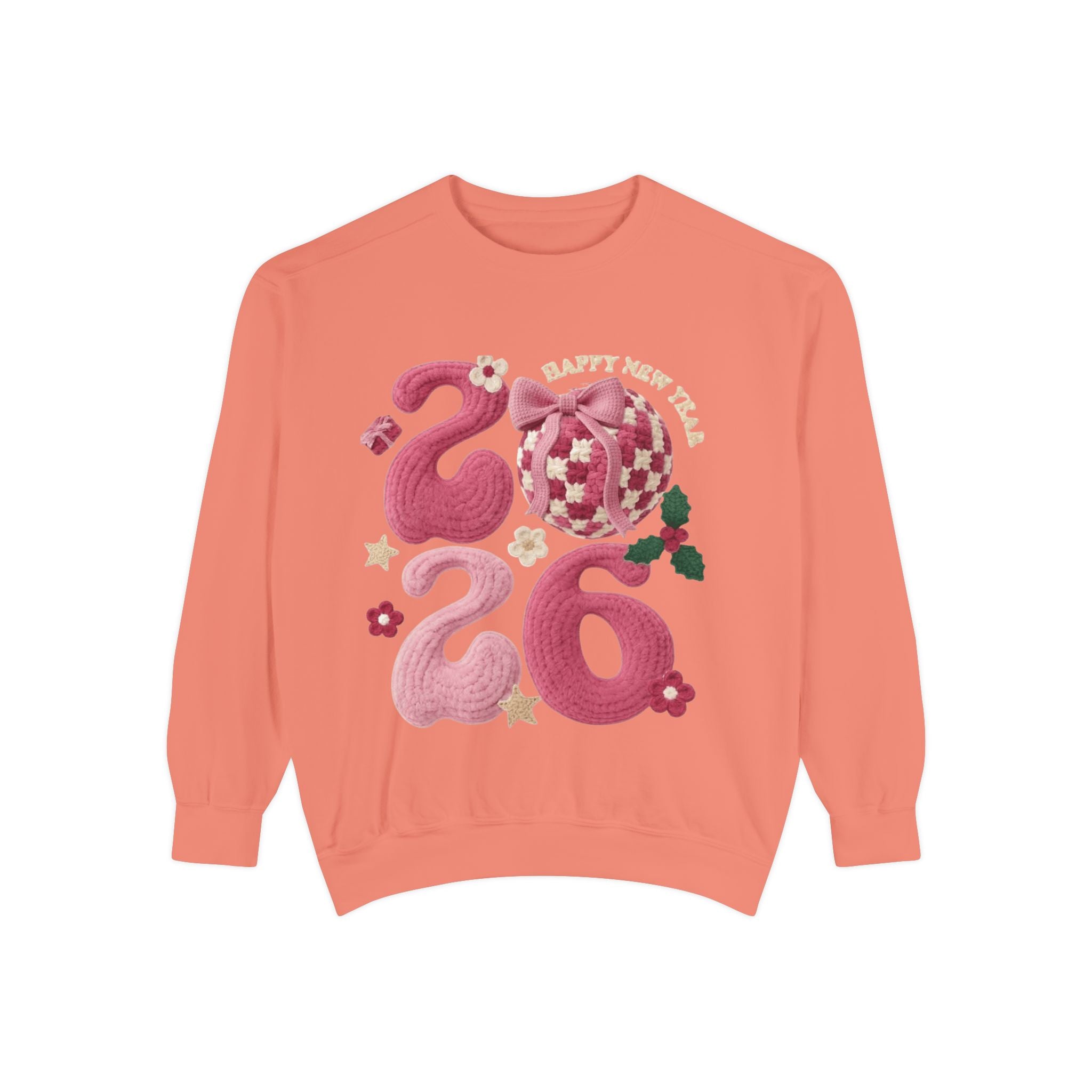 Happy New Year 2026 Sweater  Pink Festive Graphic Sweatshirt