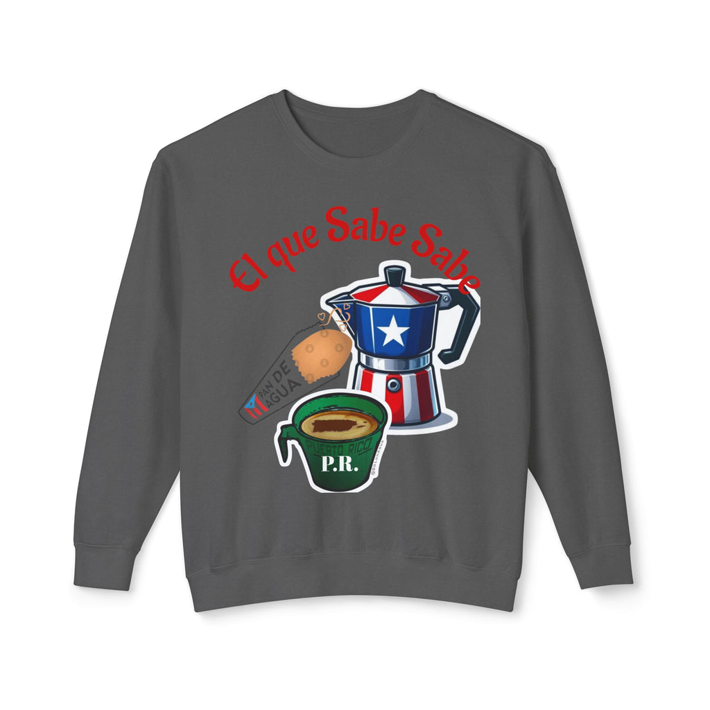 Crewneck Sweatshirt — "El que Sabe Sabe" Puerto Rico Coffee Design