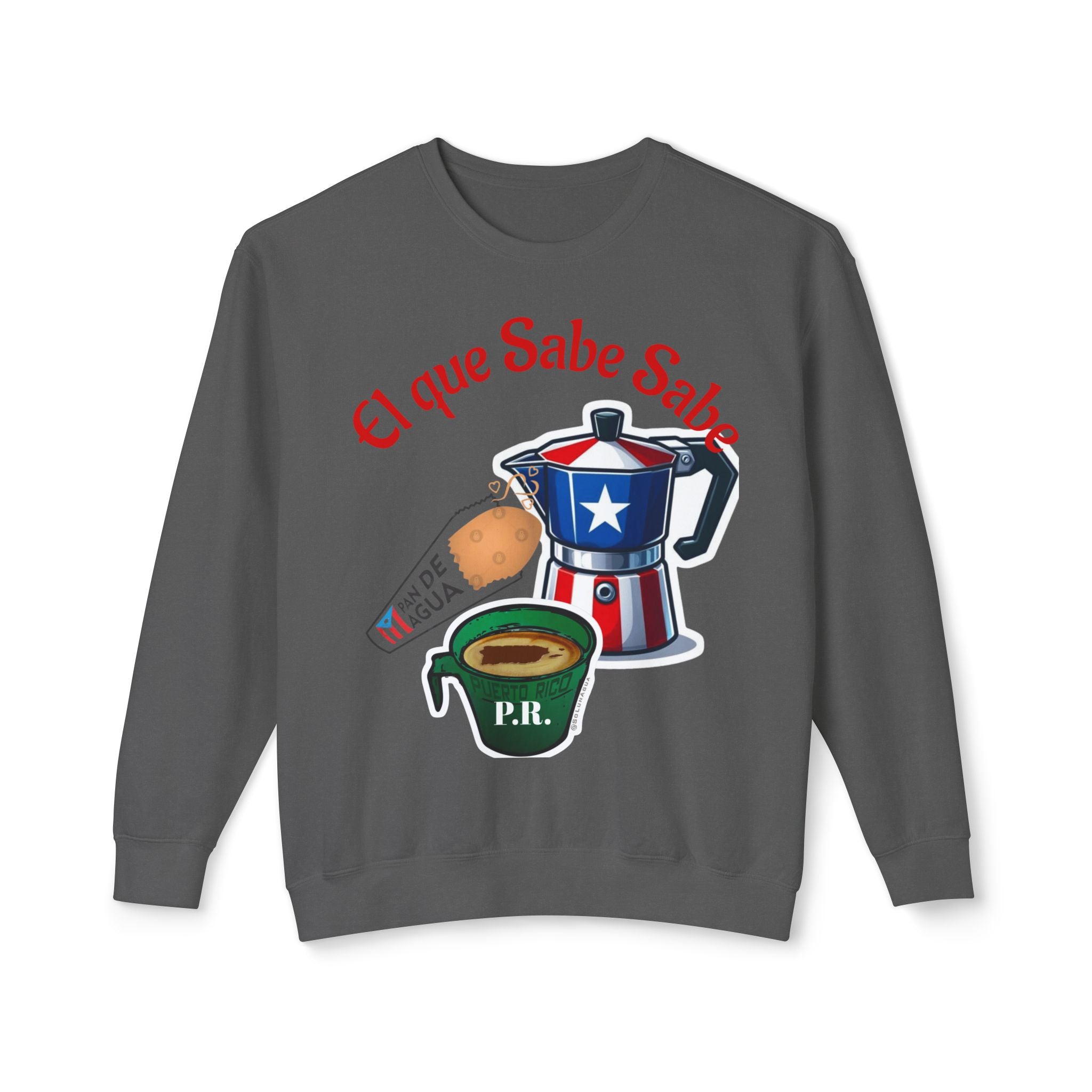 Crewneck Sweatshirt — "El que Sabe Sabe" Puerto Rico Coffee Design
