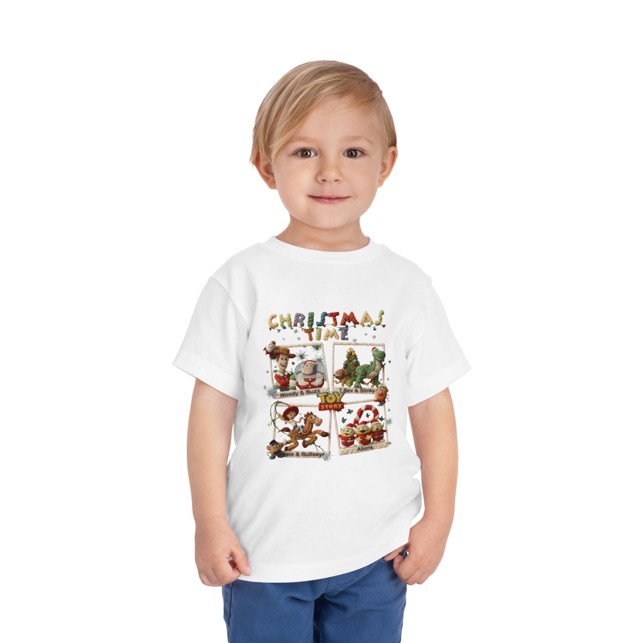Christmas Time Toddler Tee  Cute Holiday Toy & Santa Print
