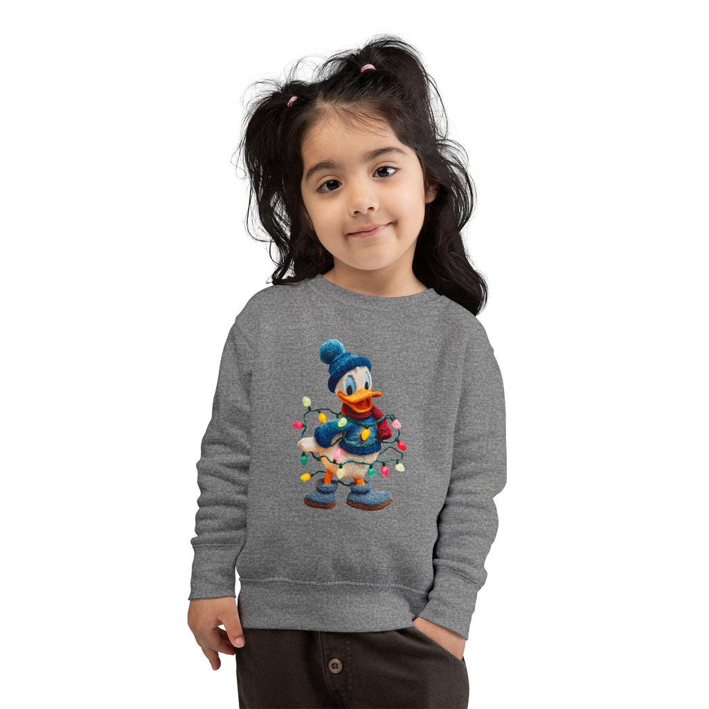 Toddler Sweatshirt  Festive Donald Duck Holiday Lights Pullover