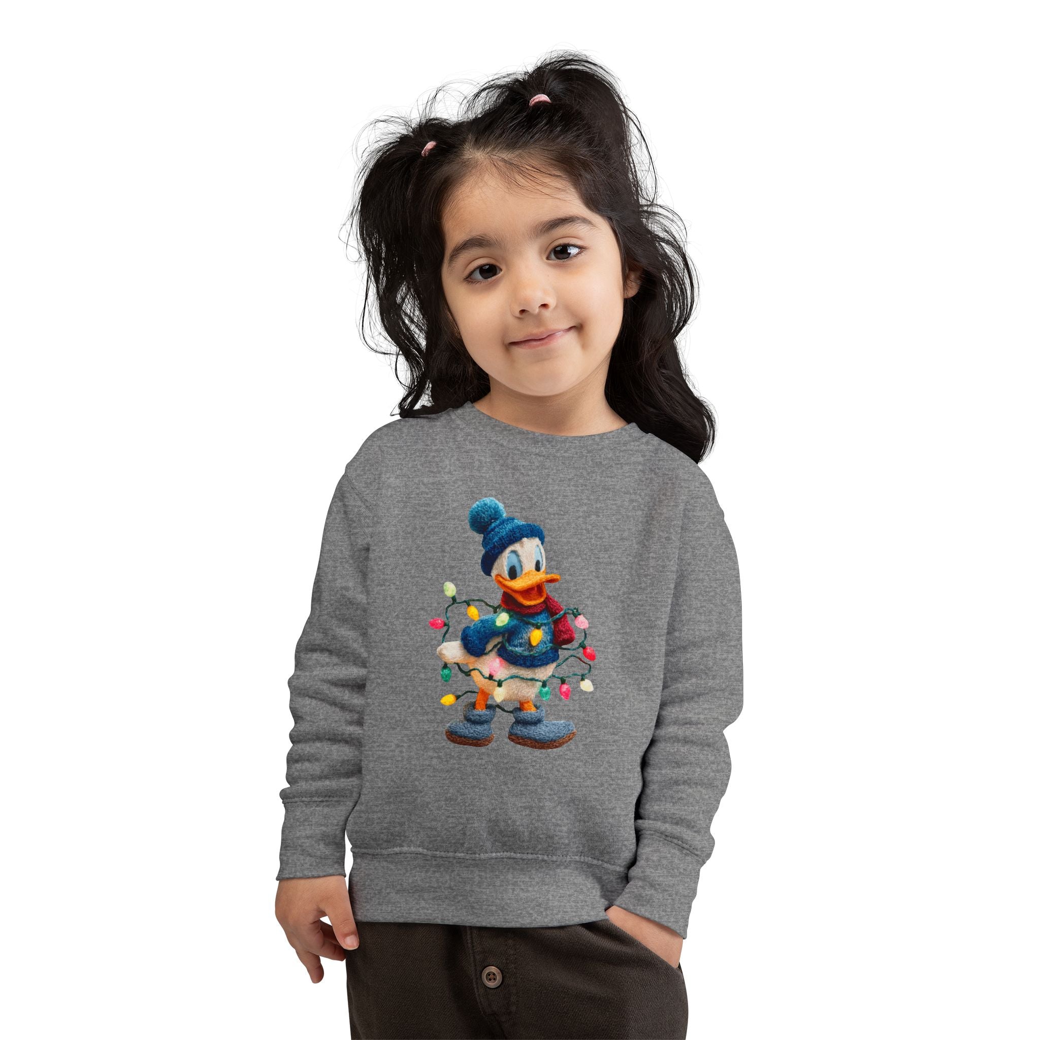 Toddler Sweatshirt  Festive Donald Duck Holiday Lights Pullover