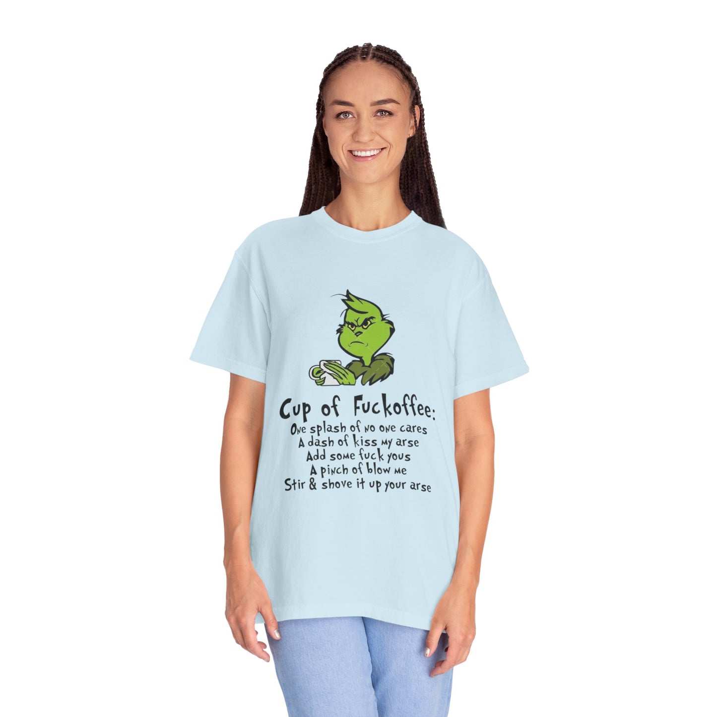 Holiday Graphic Tees  Cozy Festive Wear Funny Grinch-Inspired Unisex T-Shirt Cup of Fuckoffee