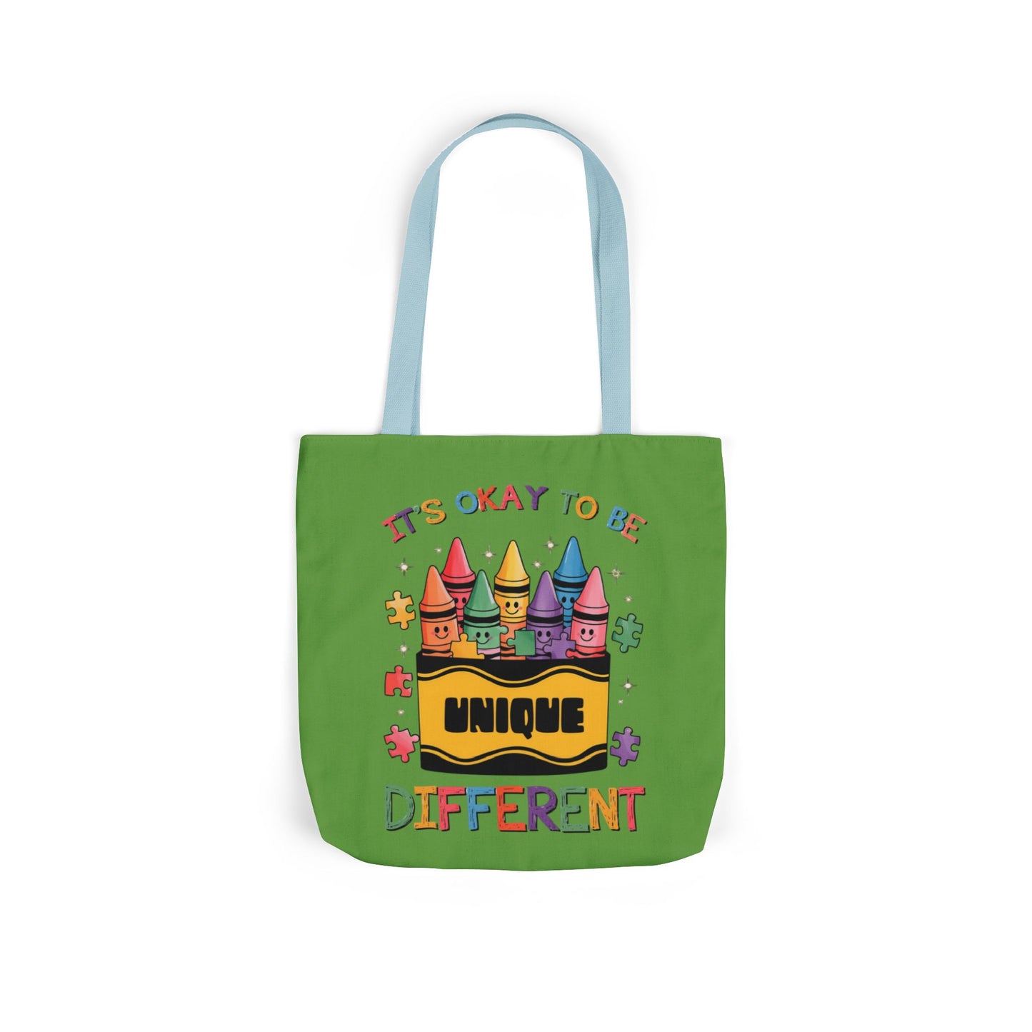 Autism Awareness & Pride Collection Unique Canvas Tote Bag with Colorful Castle Design