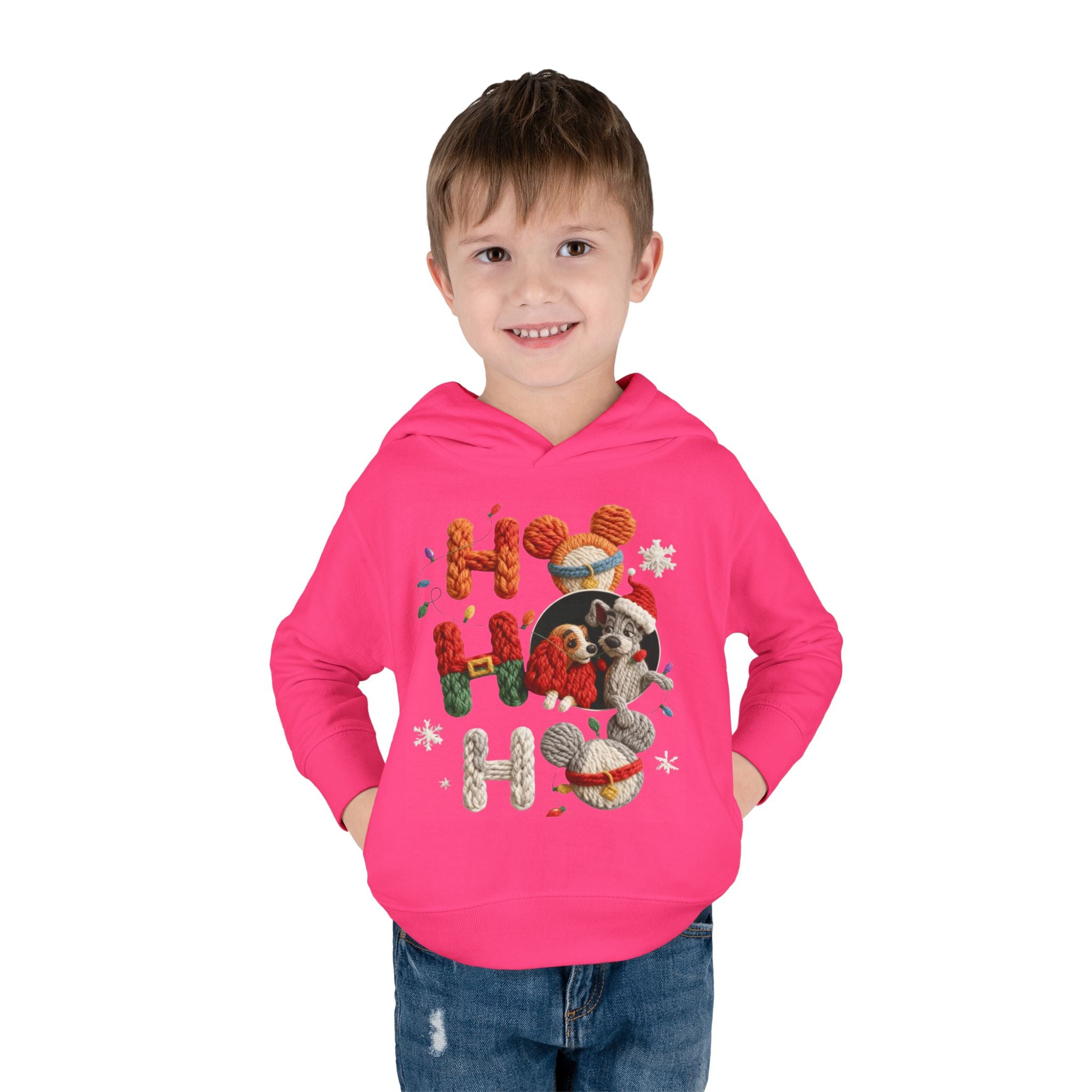 Toddler Hoodie "Ho Ho Ho" Festive Raccoon Christmas Pullover