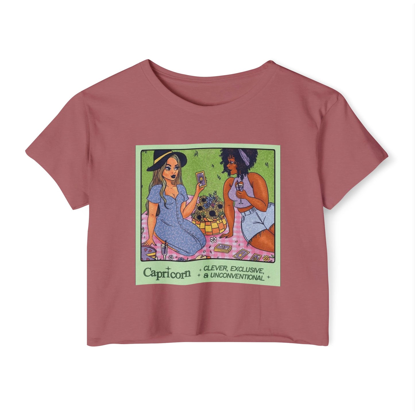 Halloween lovers Women's Festival Crop Top - Playful Capricorn Design, Boho Chic Style, Summer Tops, Festival Outfits, Gift for Her
