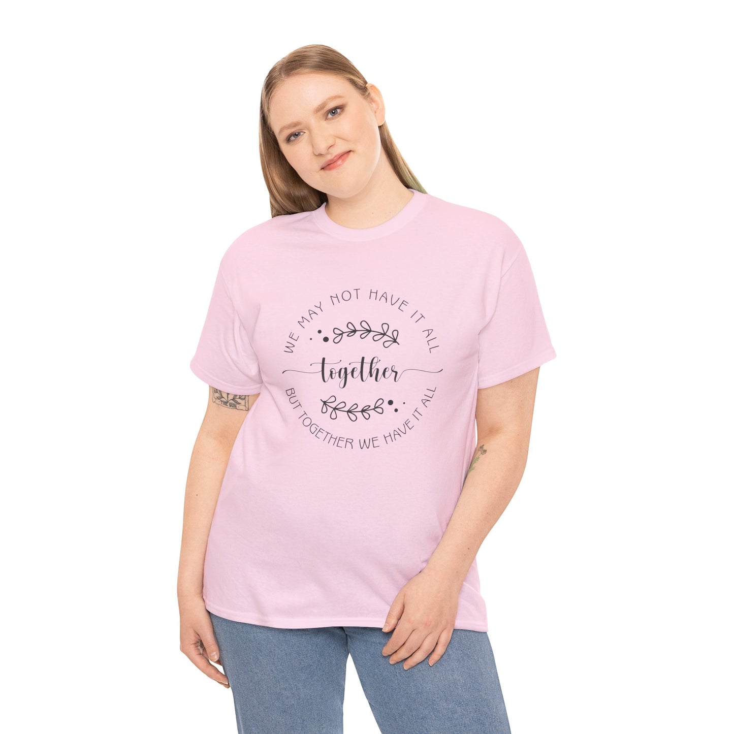 Together Floral Circle Tee  "Together" Inspirational Family Unity Shirt
