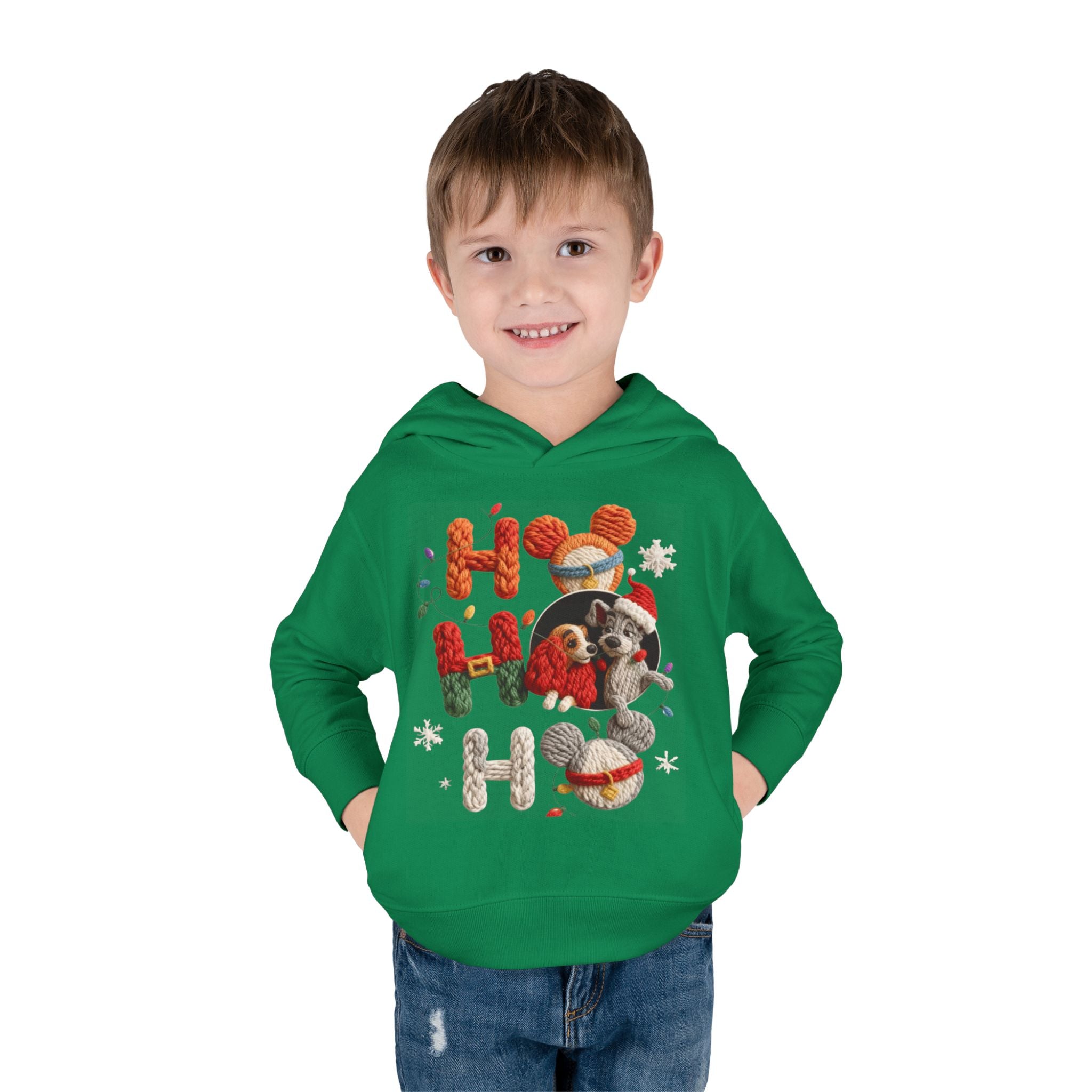 Toddler Hoodie "Ho Ho Ho" Festive Raccoon Christmas Pullover