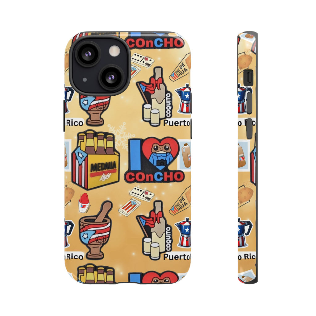 Puerto Rico Sticker Collage Tough Case  ‘I  Concho’ Pattern Phone Case