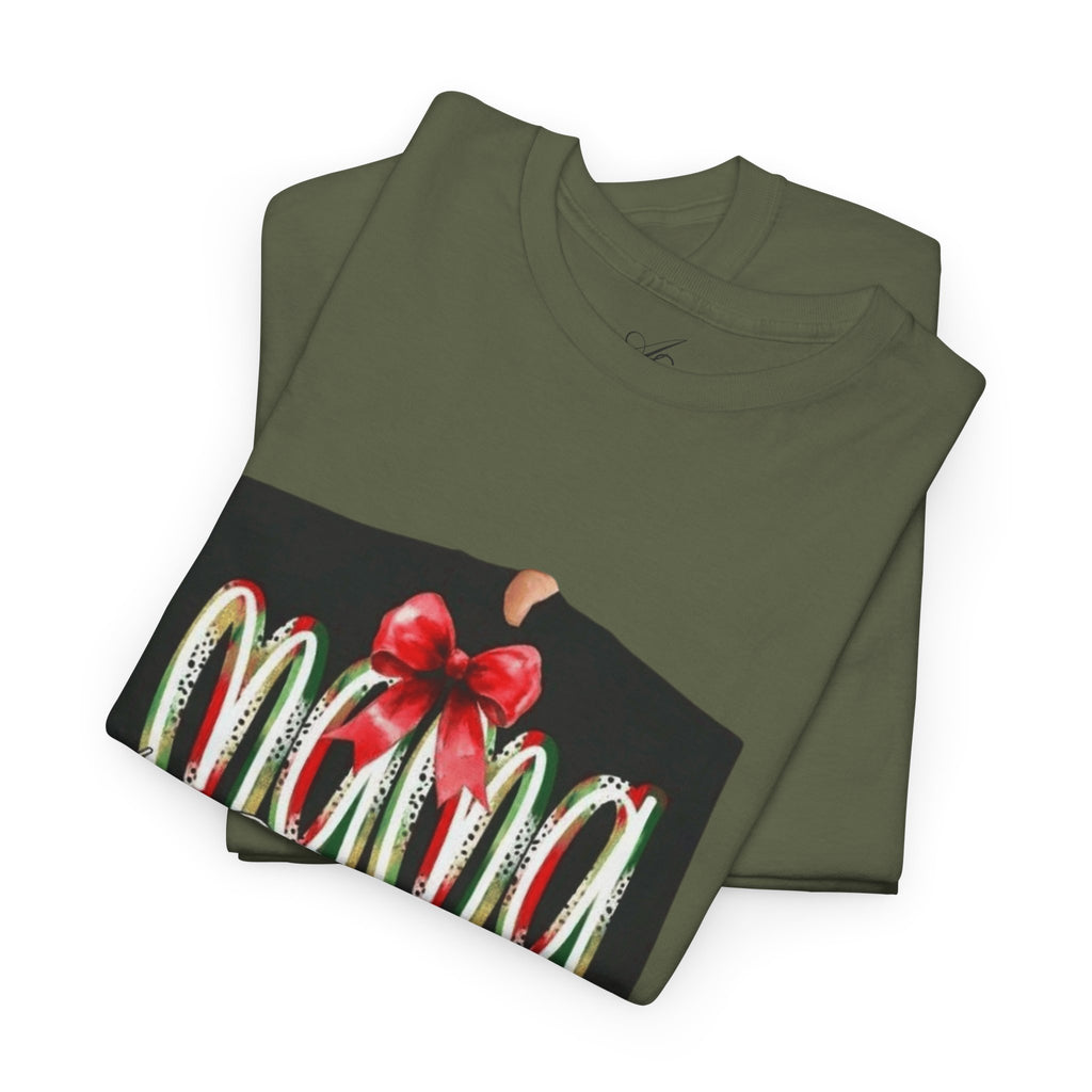 Festive Mama Tee, Cozy Holiday Shirt, Gift for Mom, Christmas T-Shirt, Unisex Cotton Tee