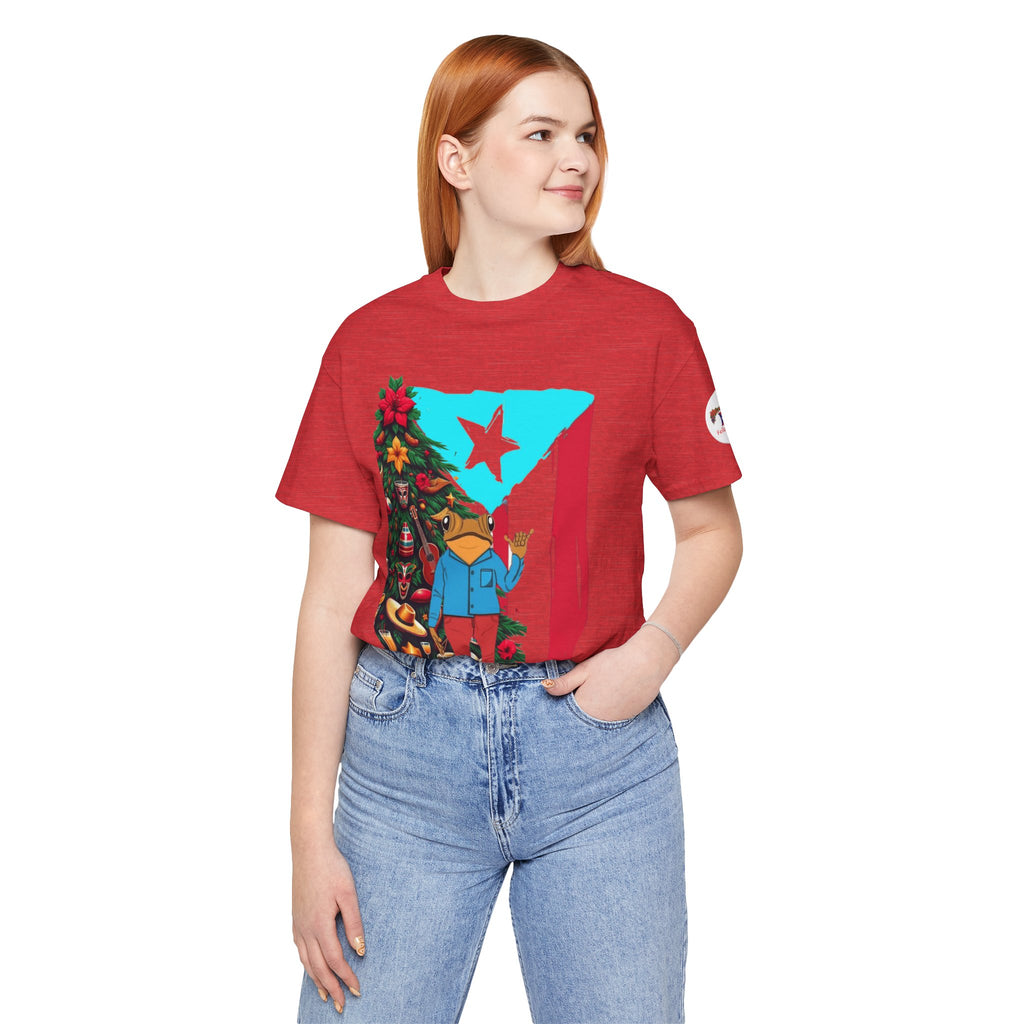 Puerto Rico Holiday T-Shirt  Coquí by Christmas Tree Graphic Puerto Rico’s Navidades