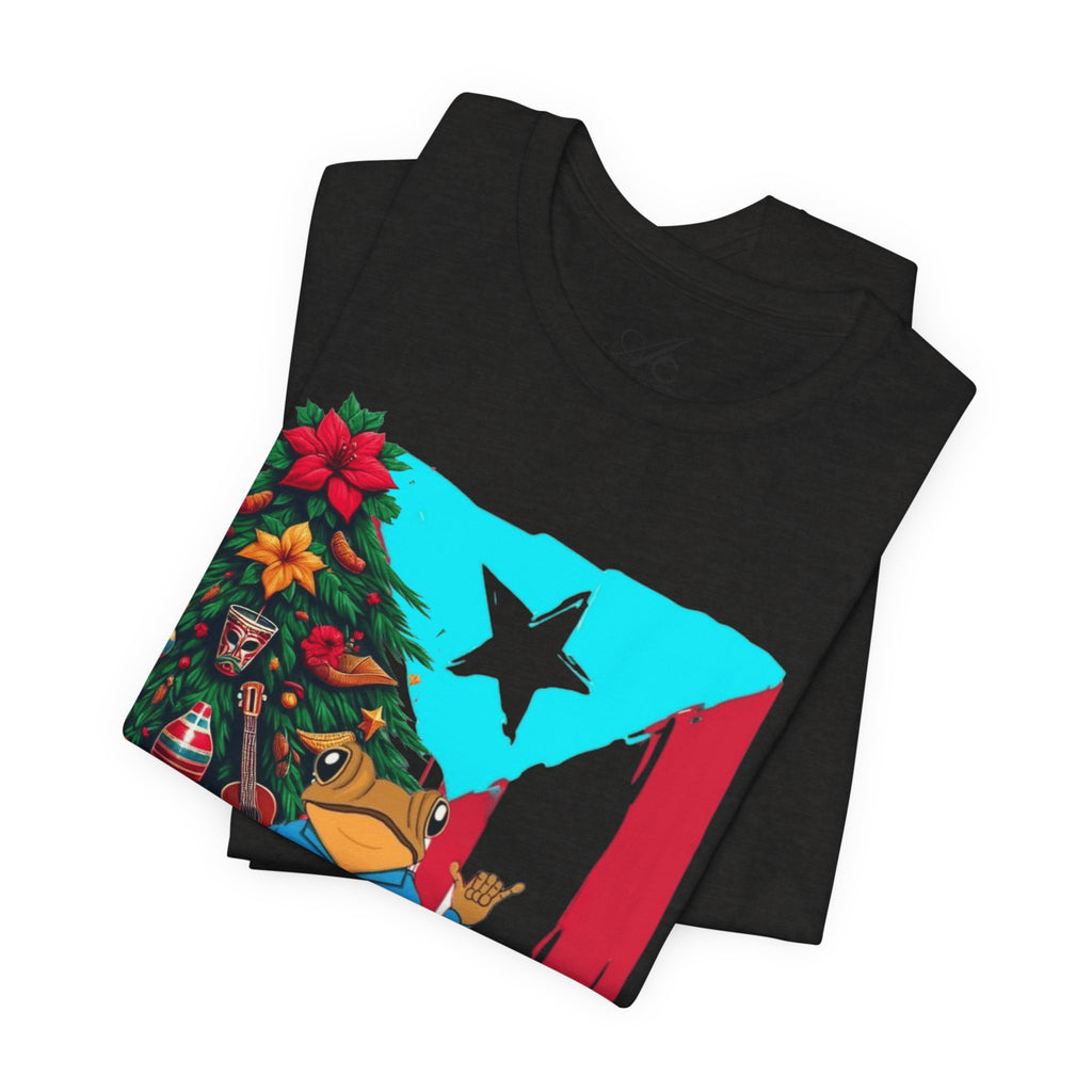 Puerto Rico Holiday T-Shirt  Coquí by Christmas Tree Graphic Puerto Rico’s Navidades