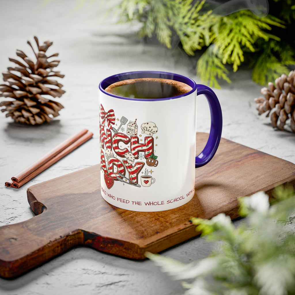 Lunch Lady Mug "Cafeteria Hero Who Feeds the Whole School With Love" | 11oz/15oz Gift  School Staff Christmas Mug Collection