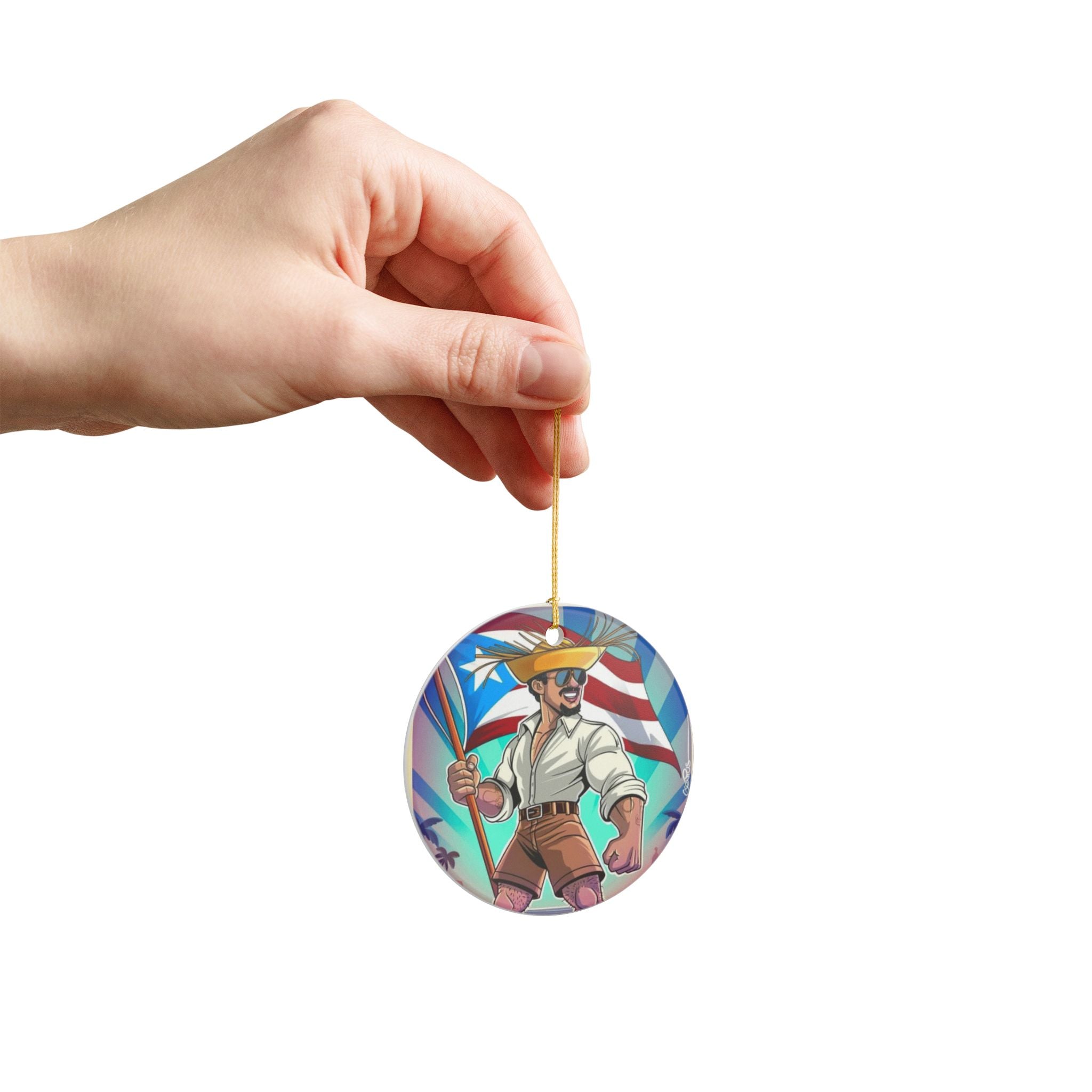 Puerto Rico Proud Glass Ornament – Sports, Music & TV Island Icons Benito