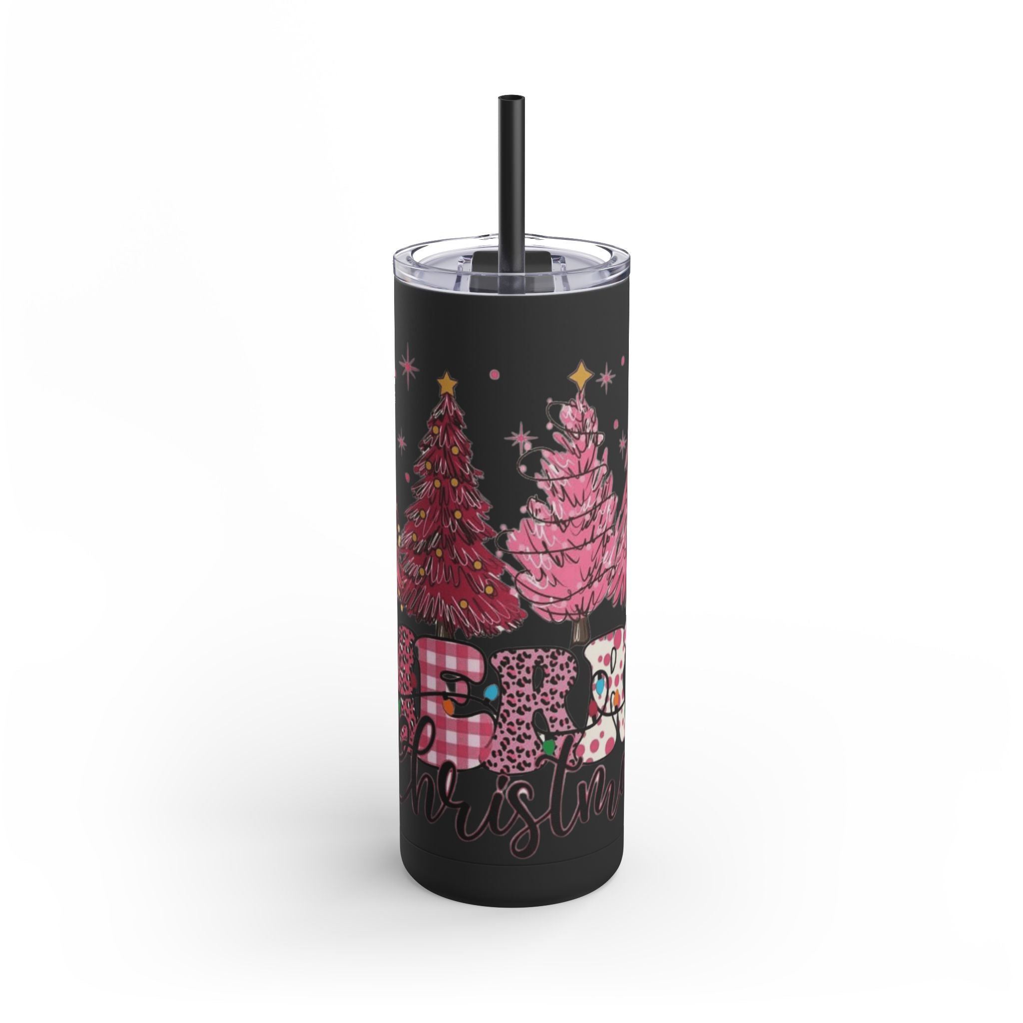 Christmas Tree Tumbler - 20oz Skinny Matte Drinkware Christmas gift mug