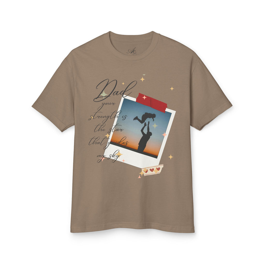 Dad & Daughter Sunset Photo Tee — "Dad, you're stronger than the storm"
