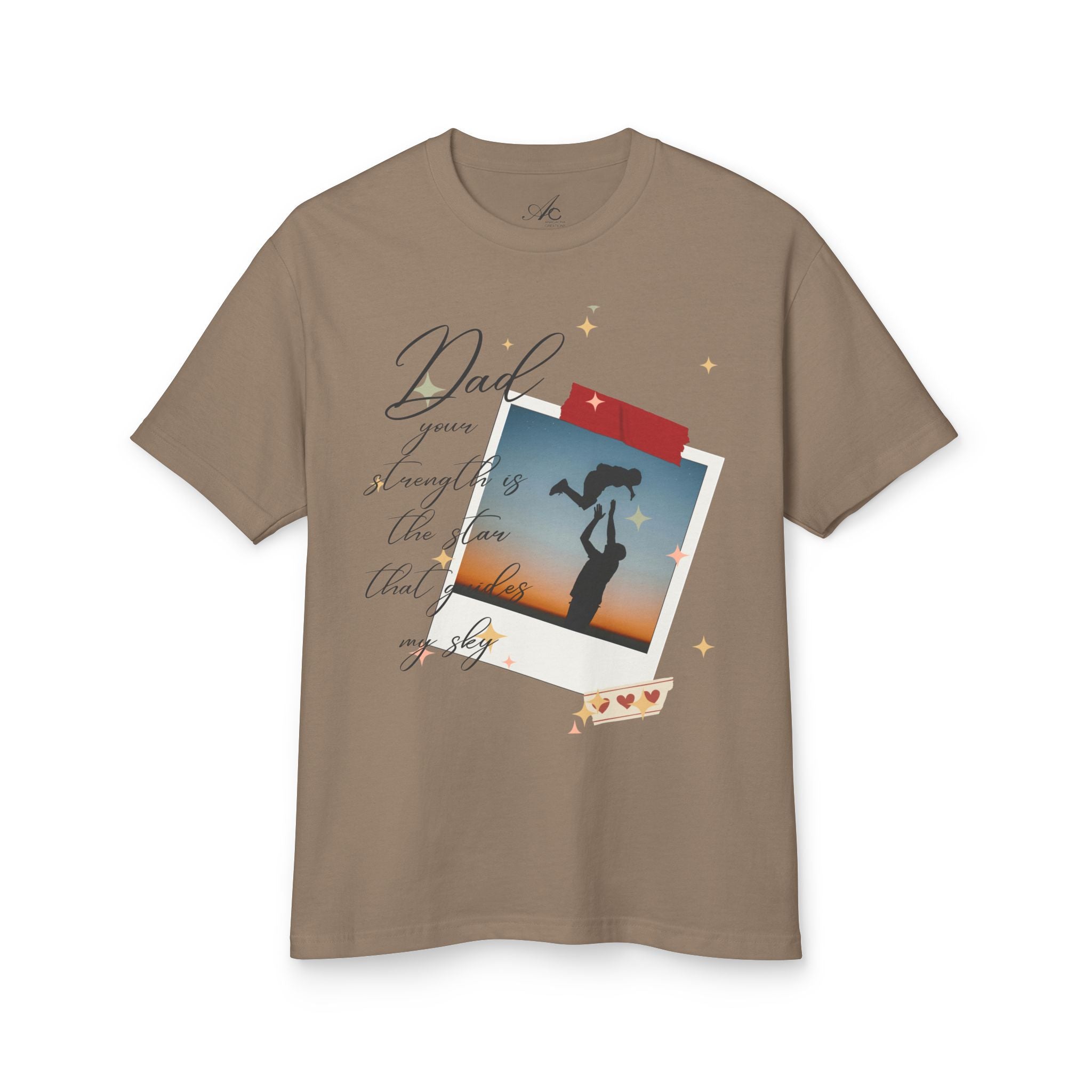 Dad & Daughter Sunset Photo Tee — "Dad, you're stronger than the storm"