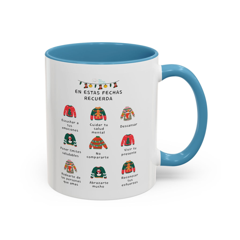Coffee Mug — 'En Estas Fechas Recuerda' Holiday Sweater Reminder Accent Mug (11/15oz)