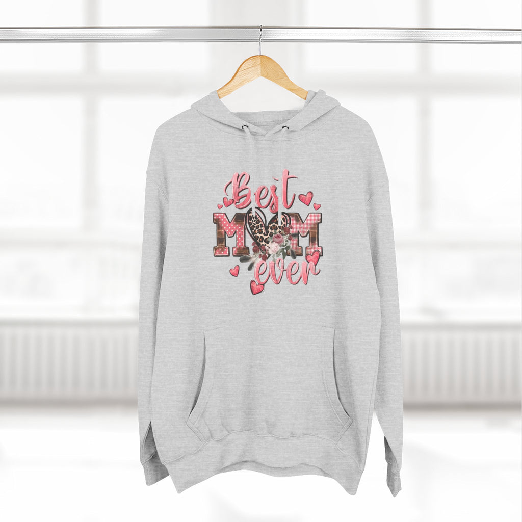 Best Mom Ever Hoodie  Leopard Heart Mother's Day Pullover