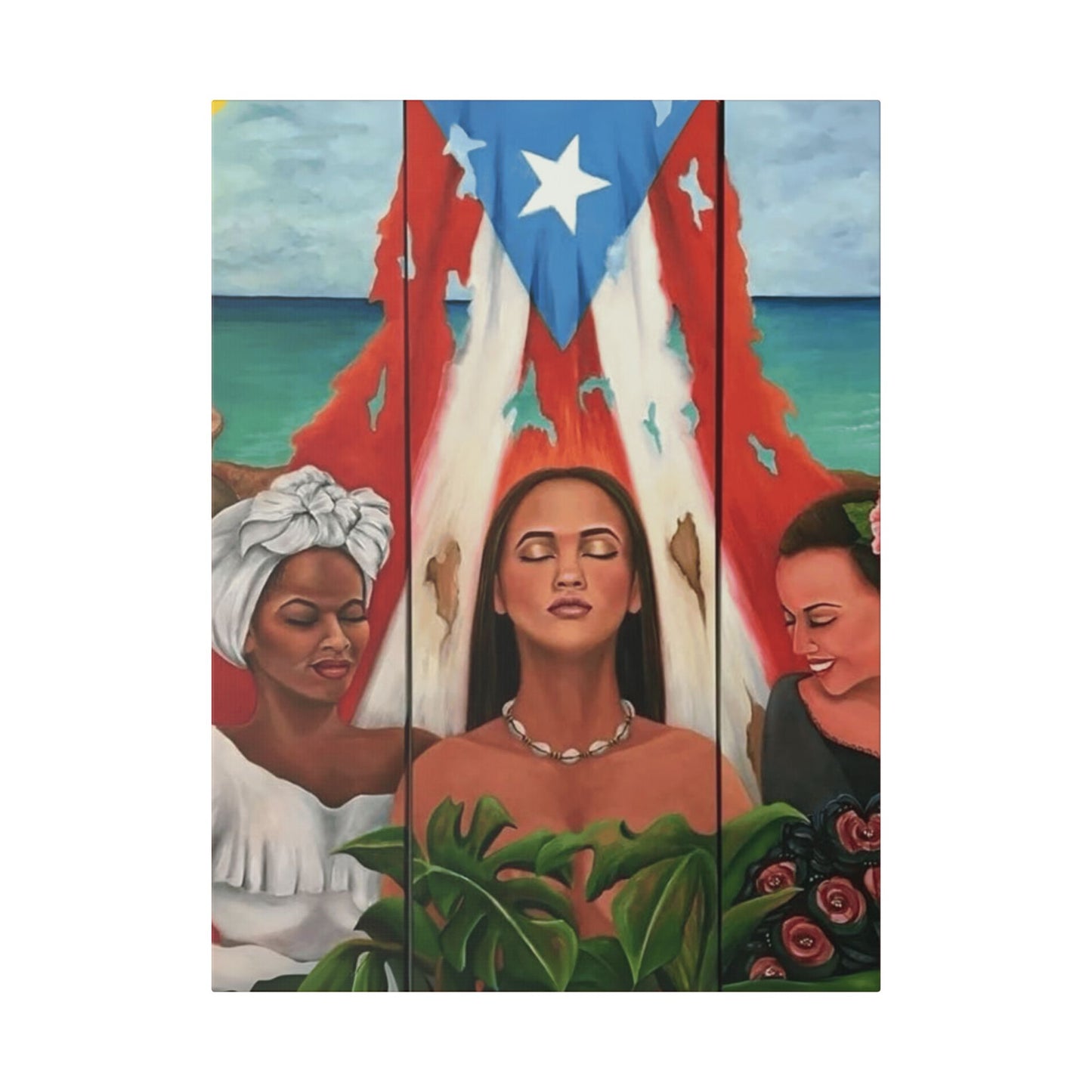 Capturing the Heart and Soul of Puerto Rican Art, Ethnic Canvas Print, Gift for Art Lovers, Beach-Themed Artwork