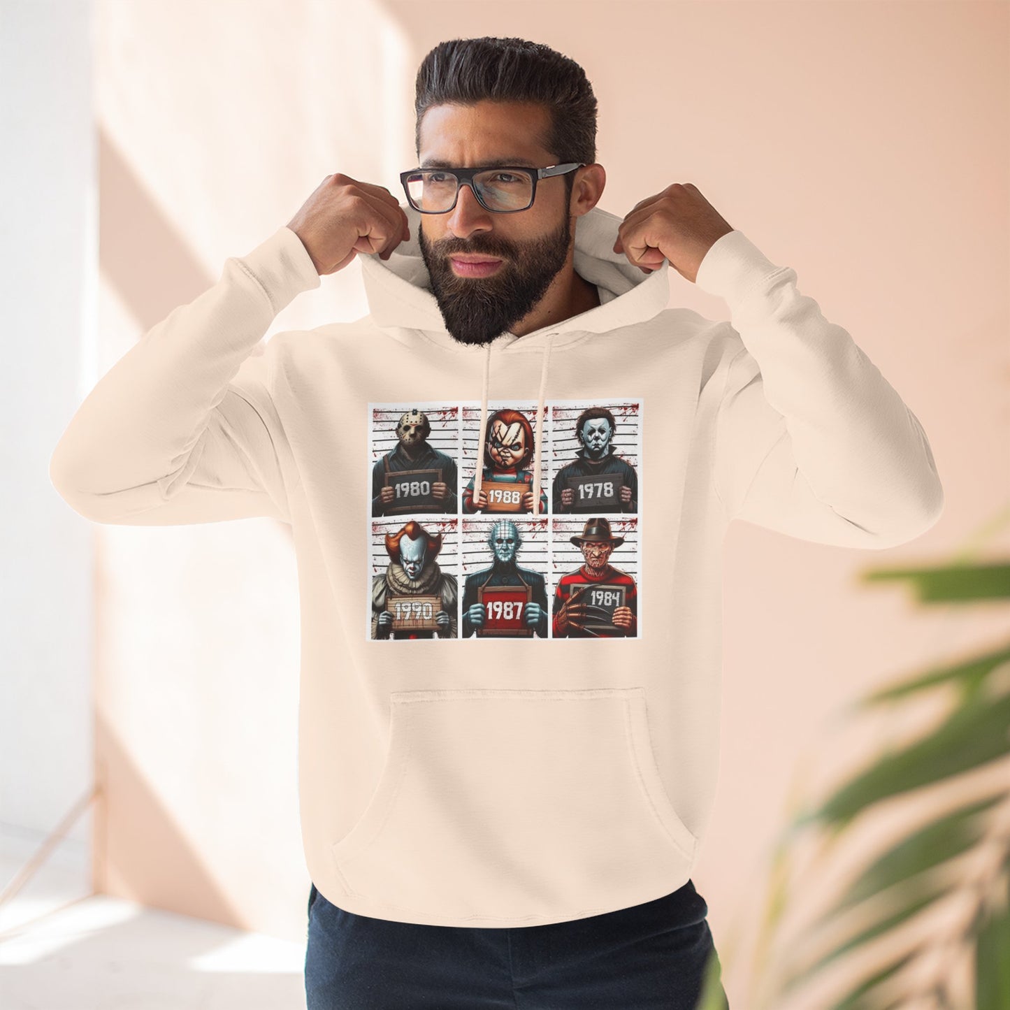 Spooky Vibes Only Halloween Sweater Retro Horror Movie Three-Panel Fleece Hoodie, Halloween Gift, Cozy Sweatshirt, Movie Lover Apparel, Vintage Movie Merchandise