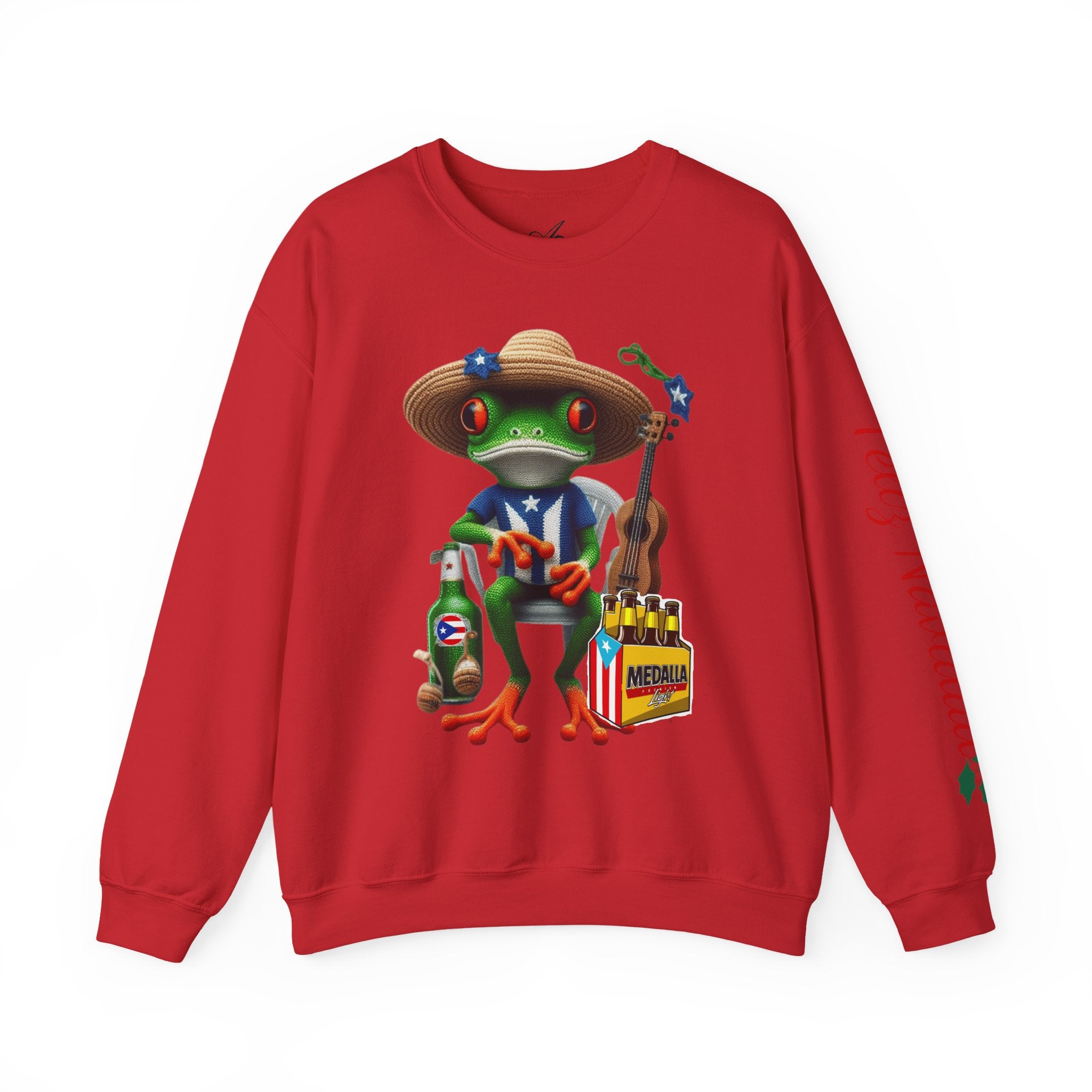 Frog Coqui Crewneck Sweatshirt – Coquito y Medalla Puerto Rican Vibes