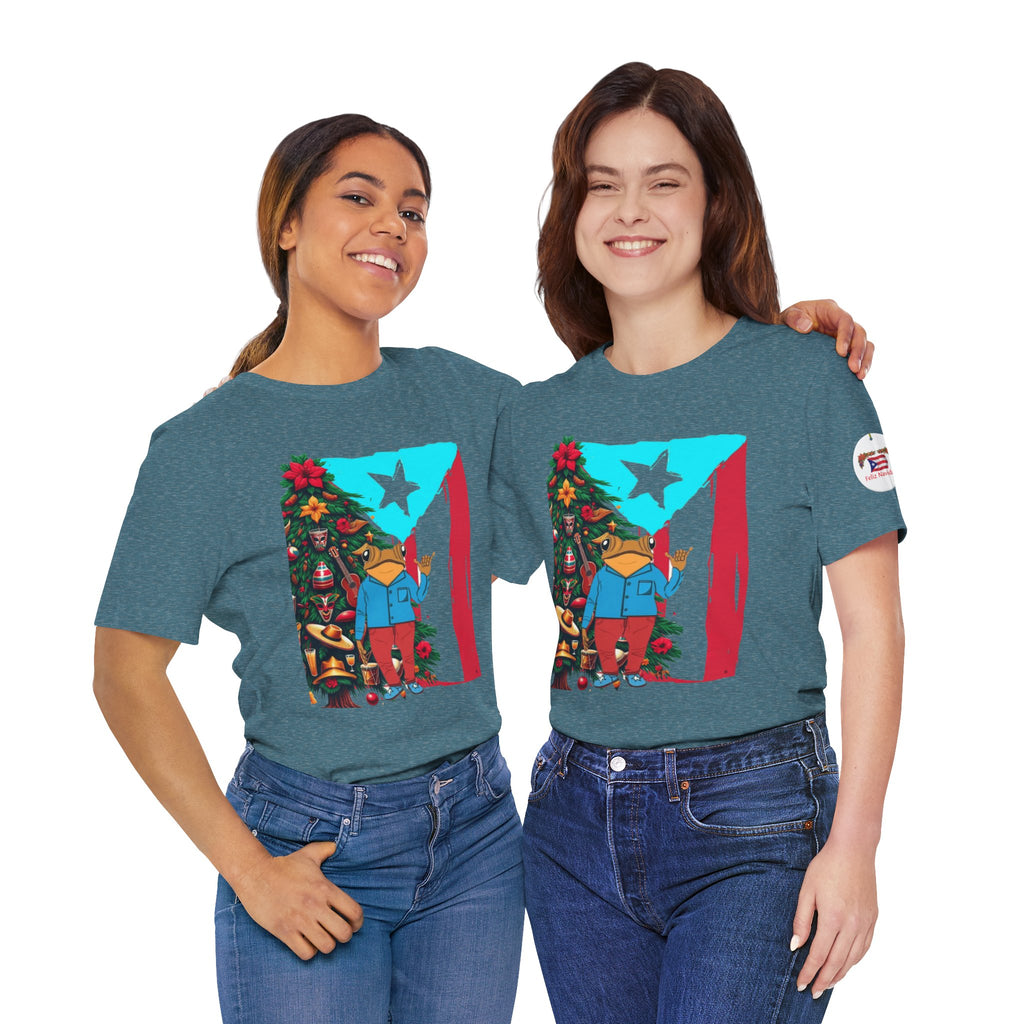 Puerto Rico Holiday T-Shirt  Coquí by Christmas Tree Graphic Puerto Rico’s Navidades