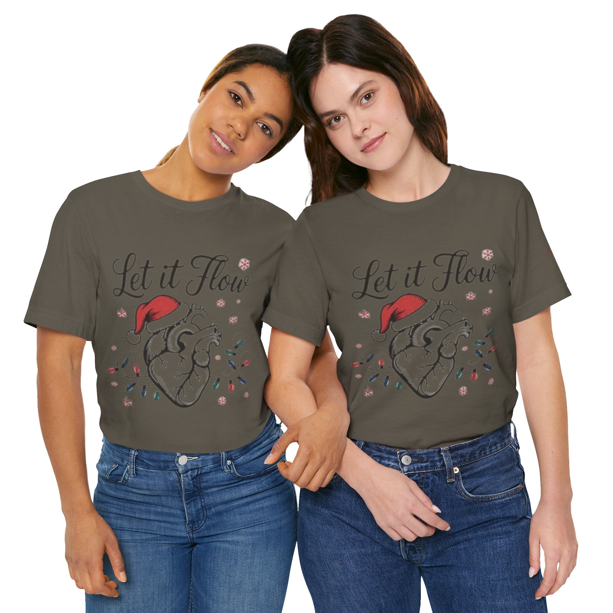 Let It Flow Heart Tee  Christmas Anatomical Heart Shirt