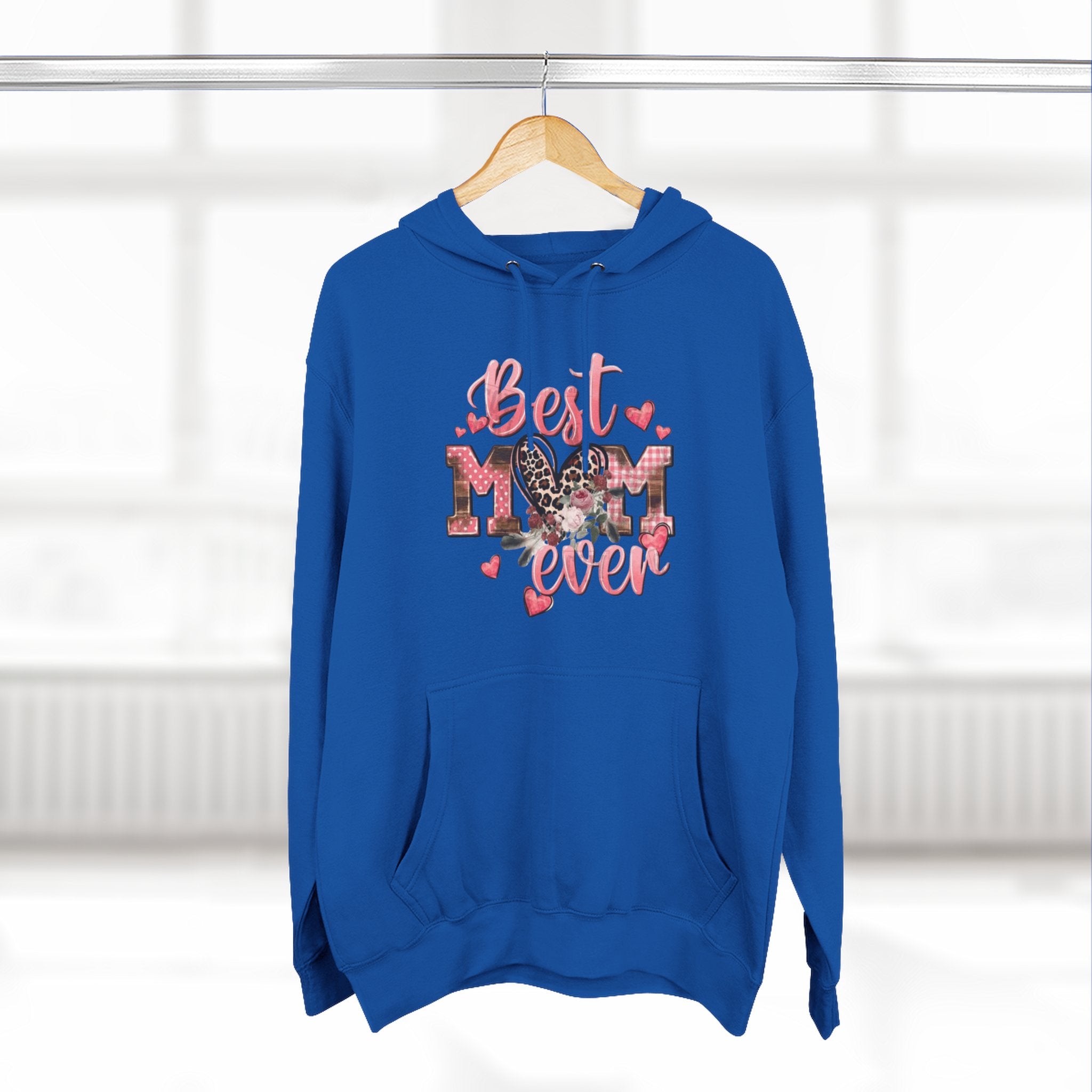 Best Mom Ever Hoodie  Leopard Heart Mother's Day Pullover