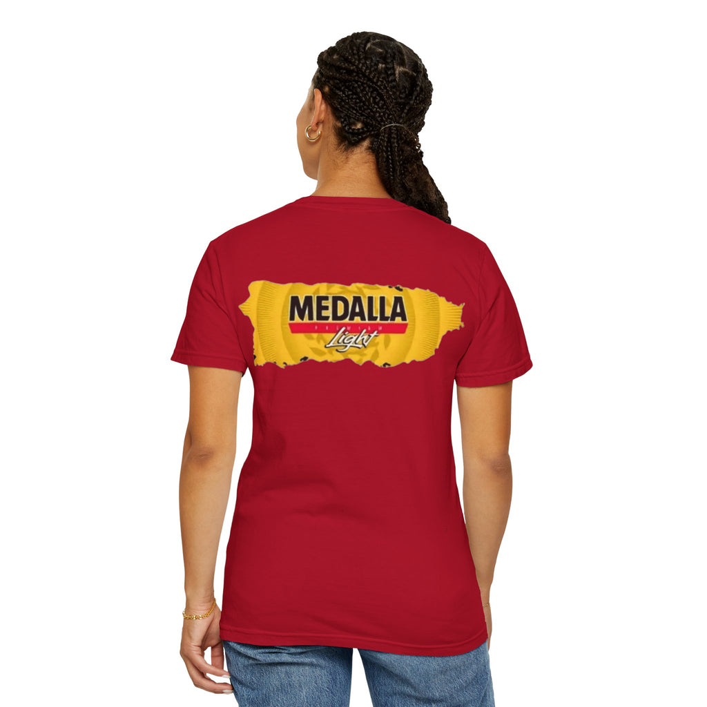 Medalla Light Puerto Rican Beer T-Shirt Coqui Frog Mascot Six-Pack Graphic Tee Puerto Rico’s Navidades