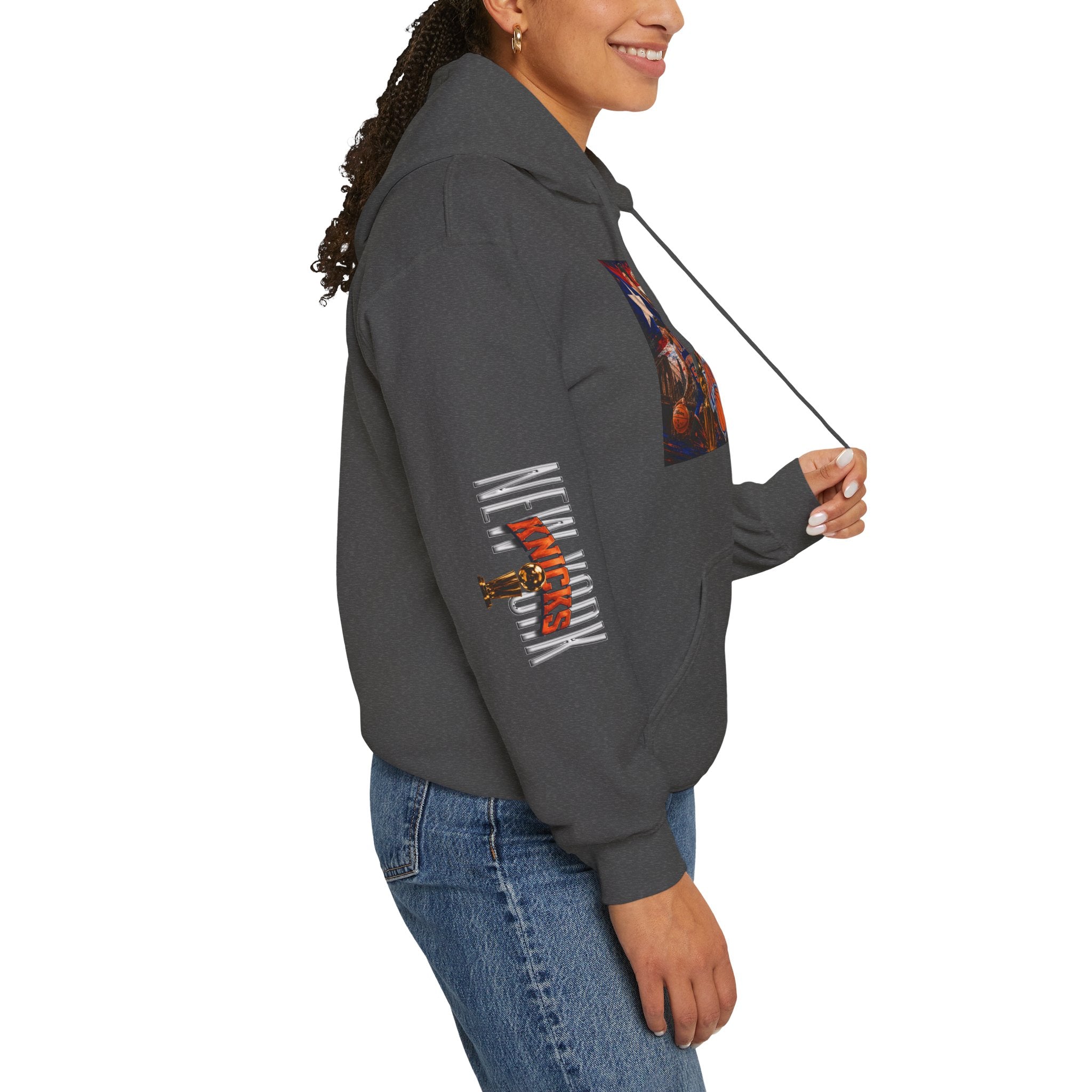 NY-K Retro Player Collage Hoodie — Basketball Fan Sweatshirt