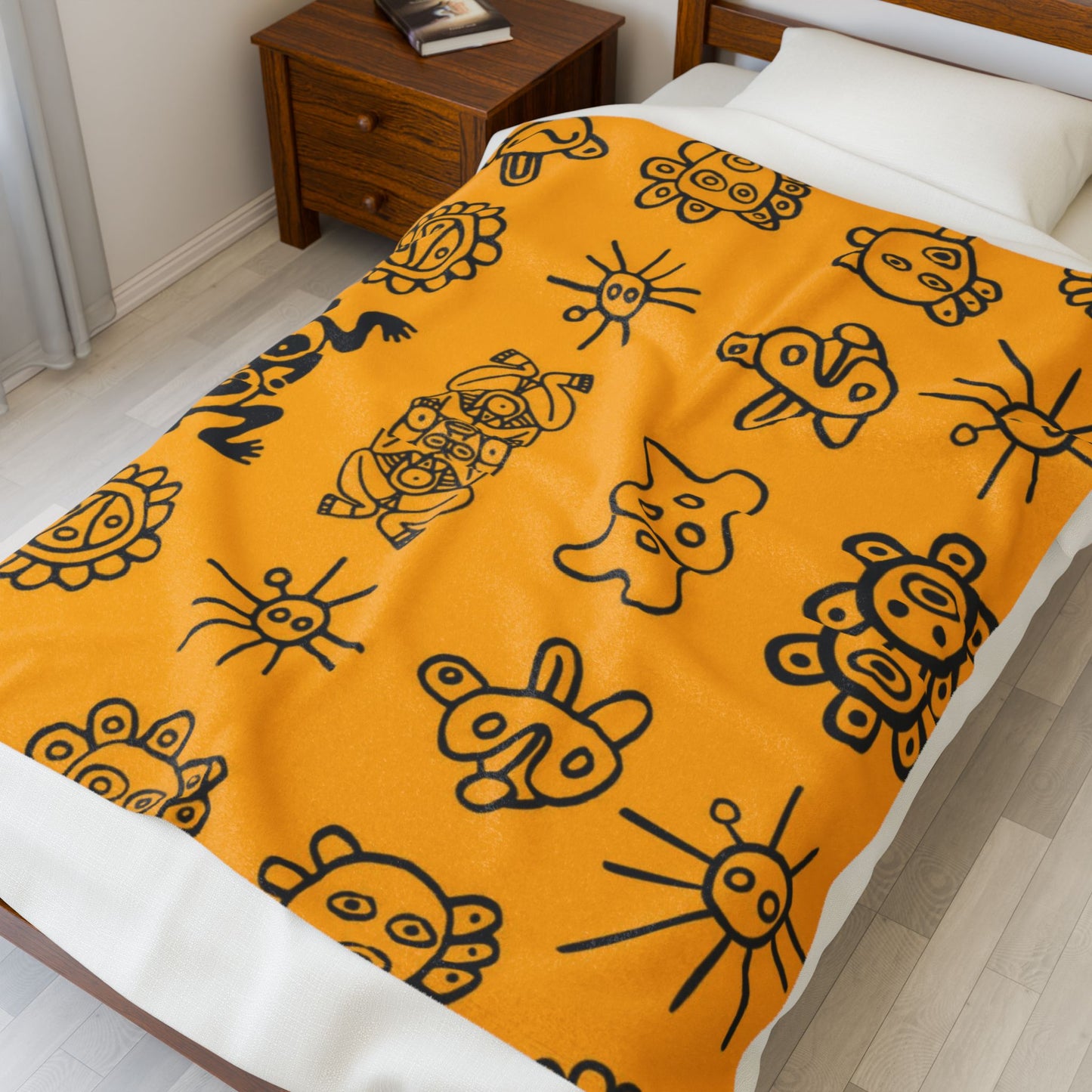 Puerto Rican Christmas patterns & cultural art  Tribal Sun & Totem Pattern Cozy Throw