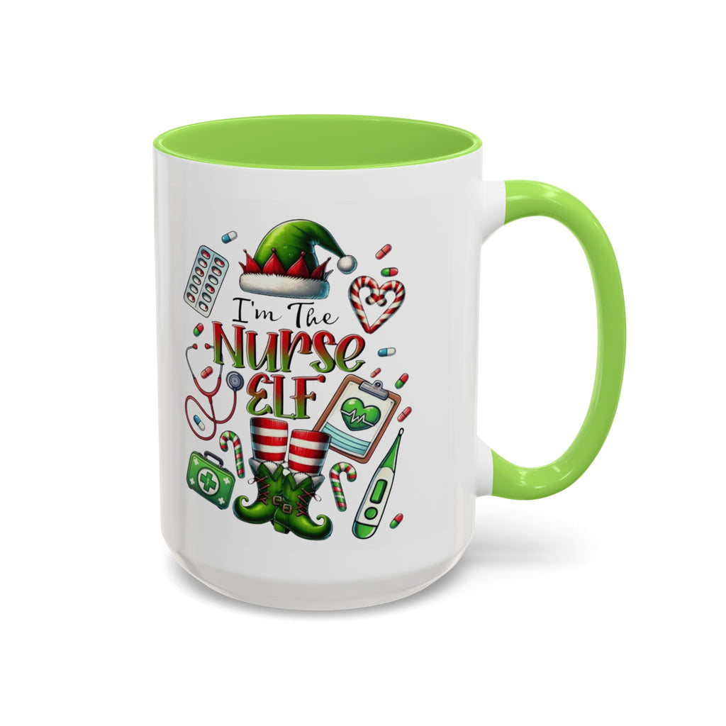 Nurse Elf Coffee Mug — Christmas Medical Holiday Gift (11oz & 15oz) Medical Christmas Mug