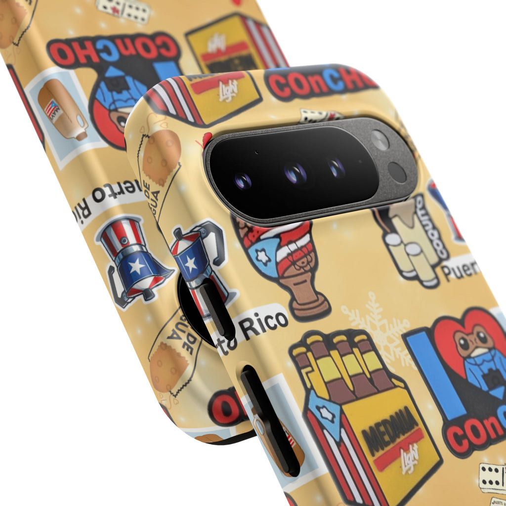 Puerto Rico Sticker Collage Tough Case  ‘I  Concho’ Pattern Phone Case