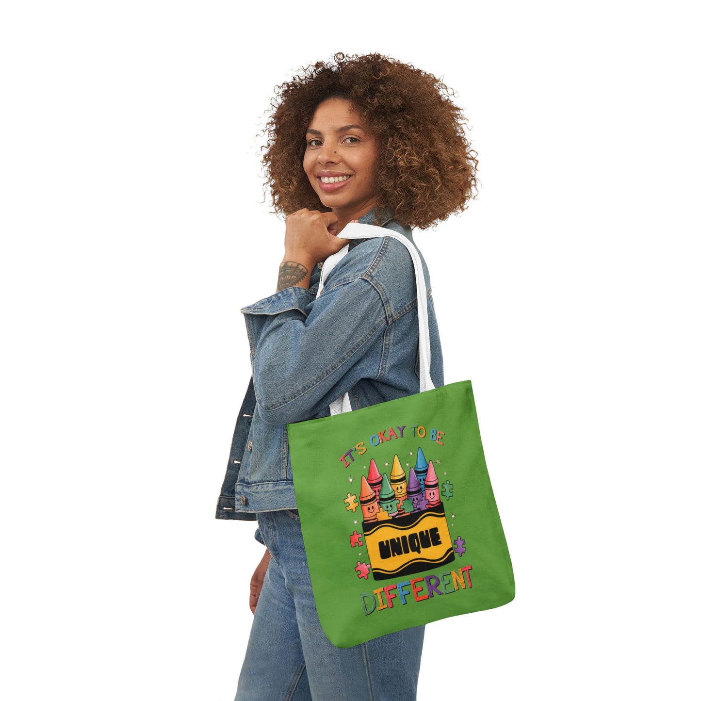 Autism Awareness & Pride Collection Unique Canvas Tote Bag with Colorful Castle Design