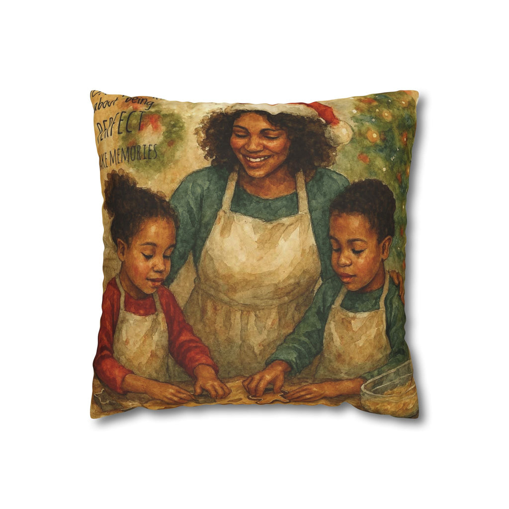 Holiday Baking Family Pillowcase — Square Decorative Throw Pillow