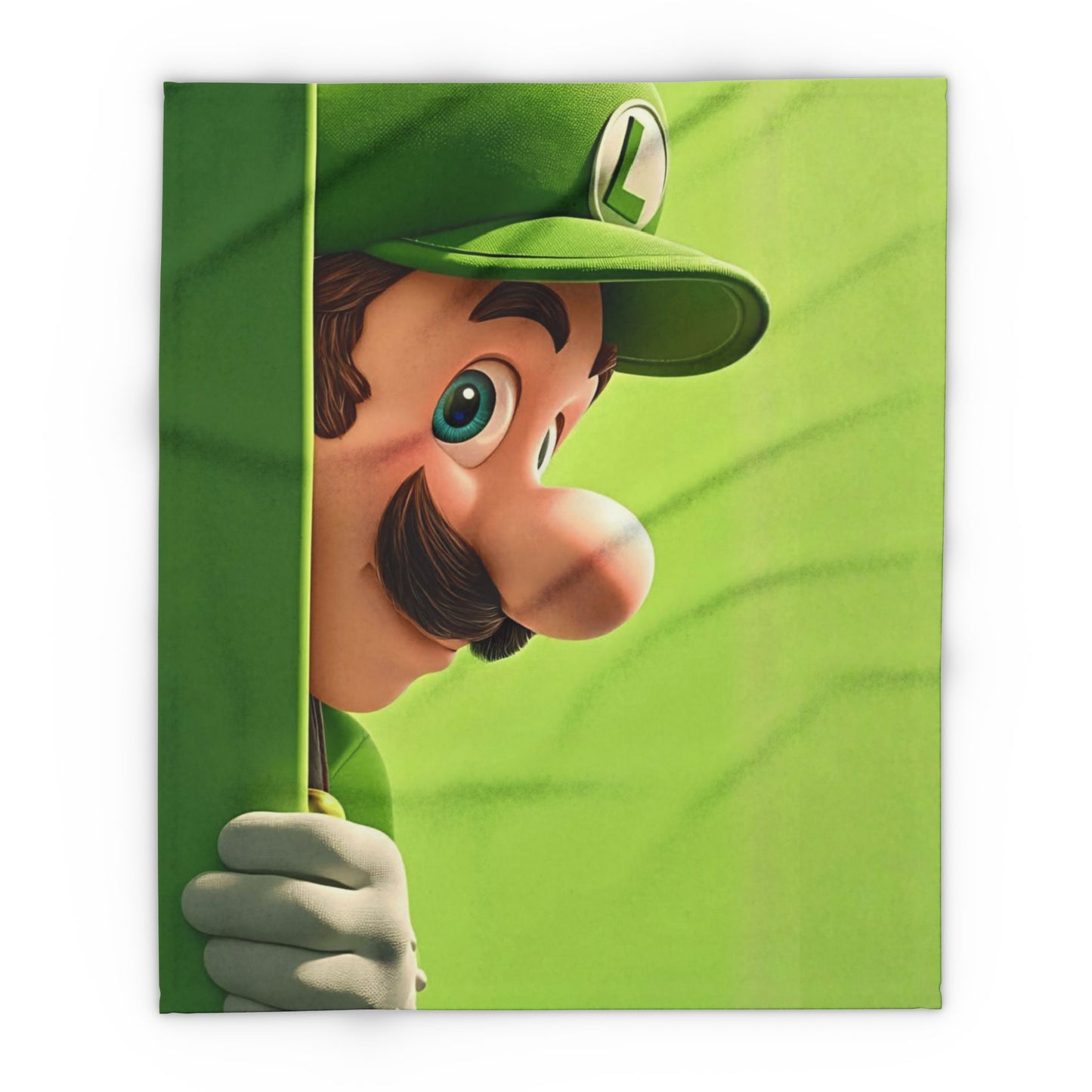 Luigi Peek Fleece Blanket – Green Video Game Character Throw